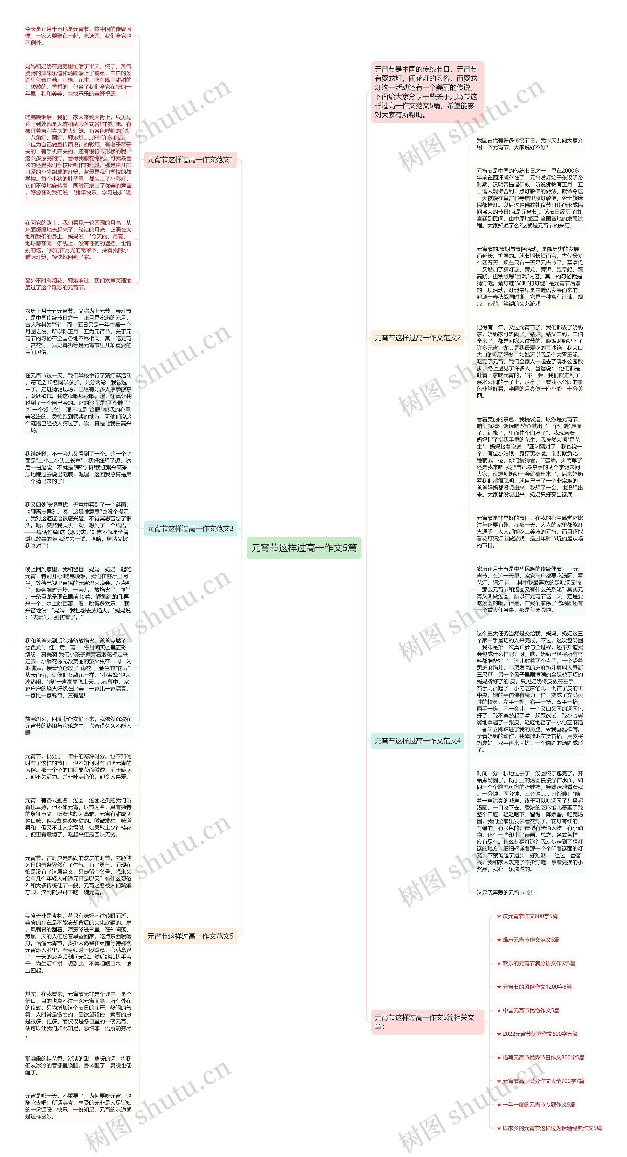 元宵节这样过高一作文5篇思维导图