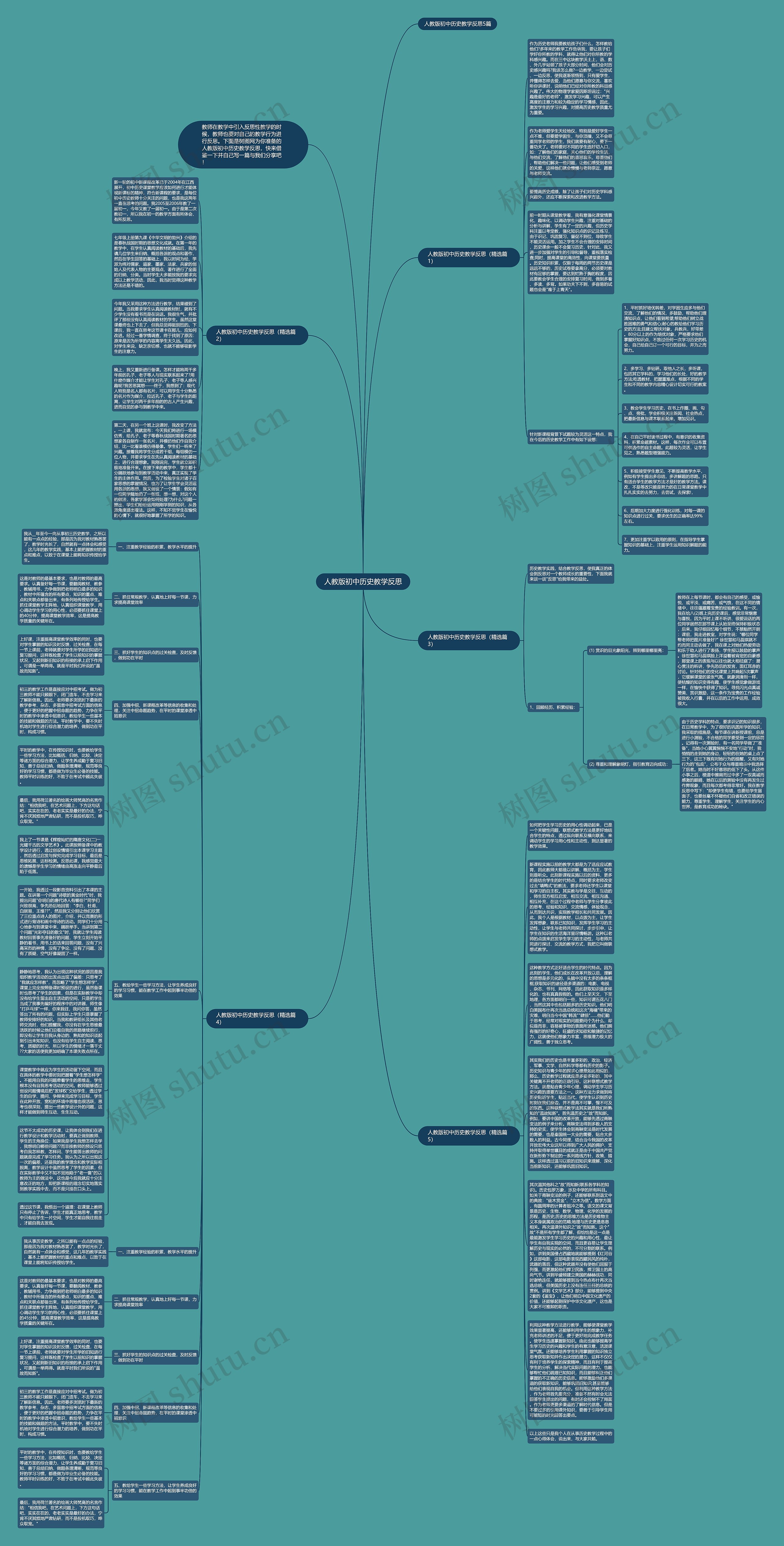 人教版初中历史教学反思思维导图