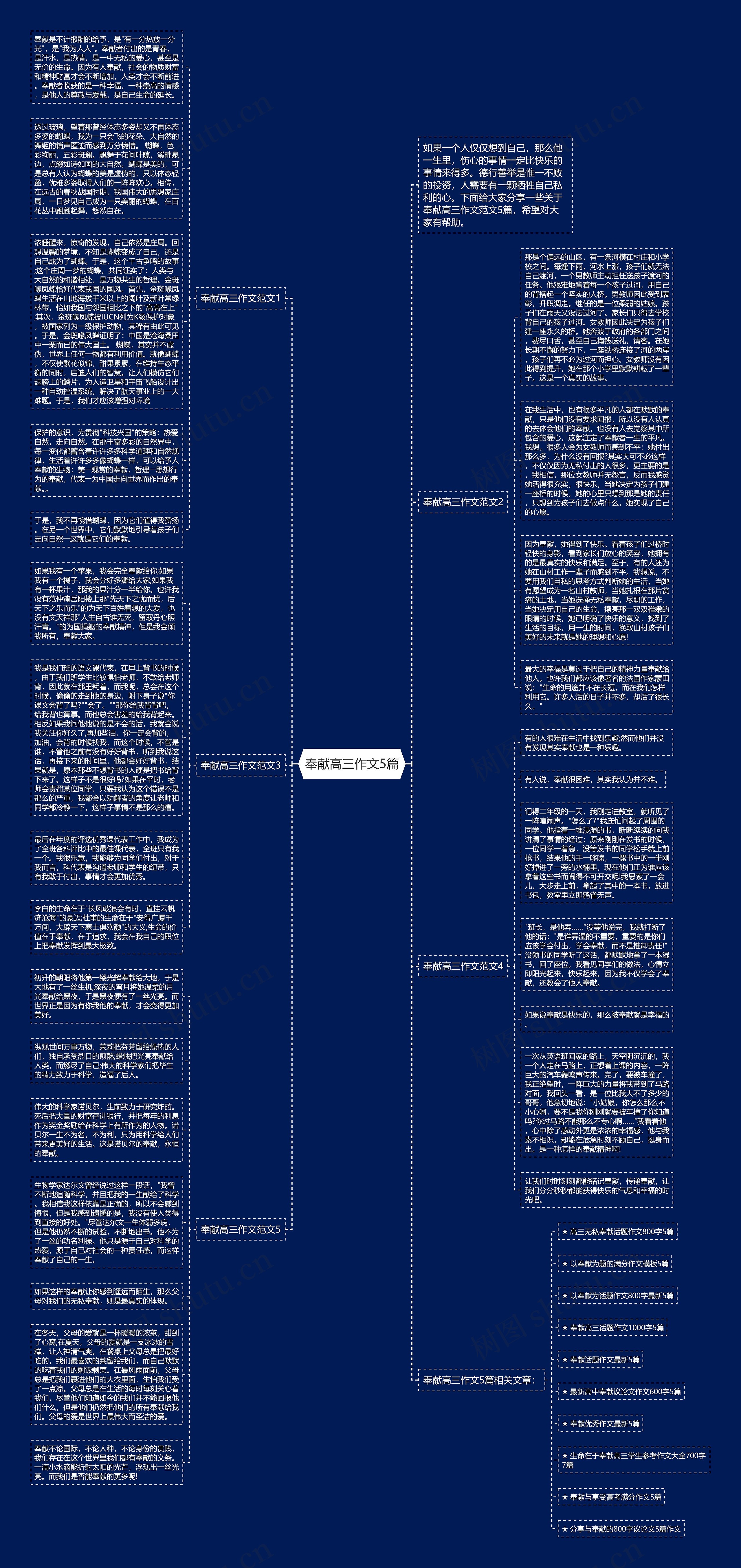 奉献高三作文5篇思维导图
