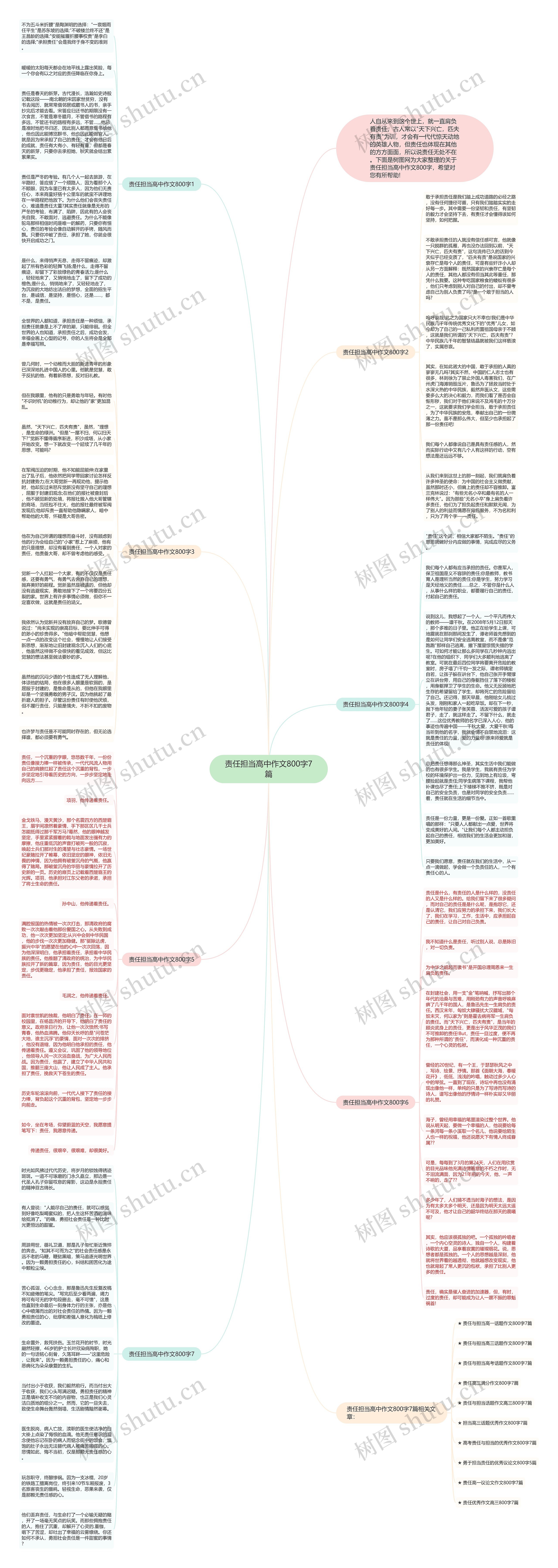 责任担当高中作文800字7篇思维导图