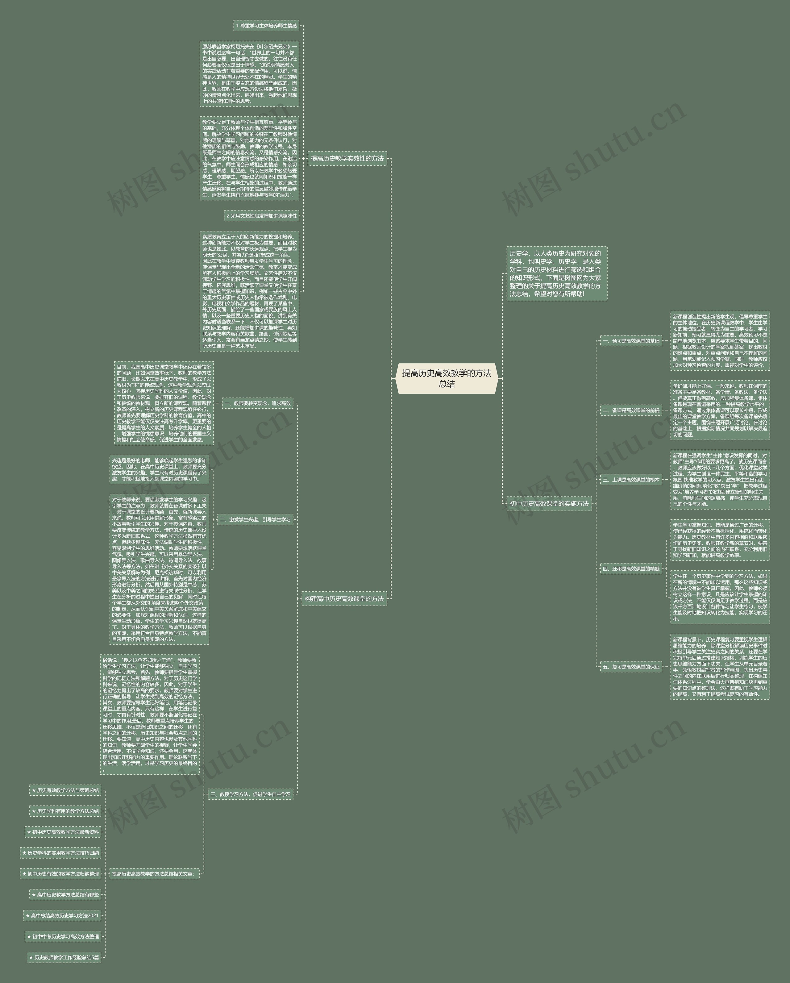 提高历史高效教学的方法总结思维导图
