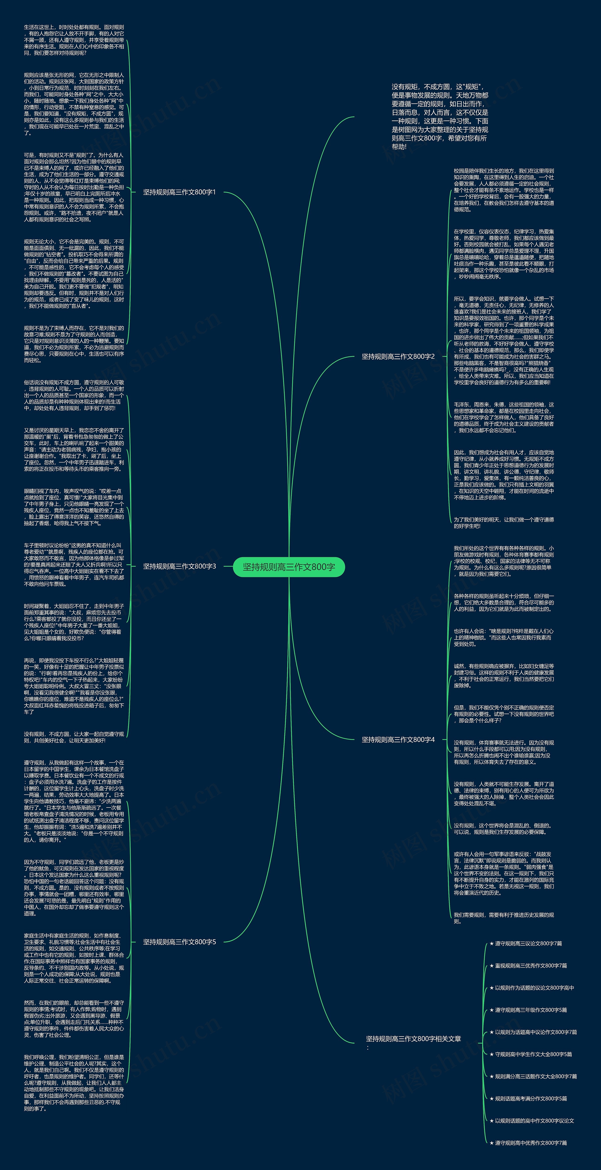 坚持规则高三作文800字思维导图