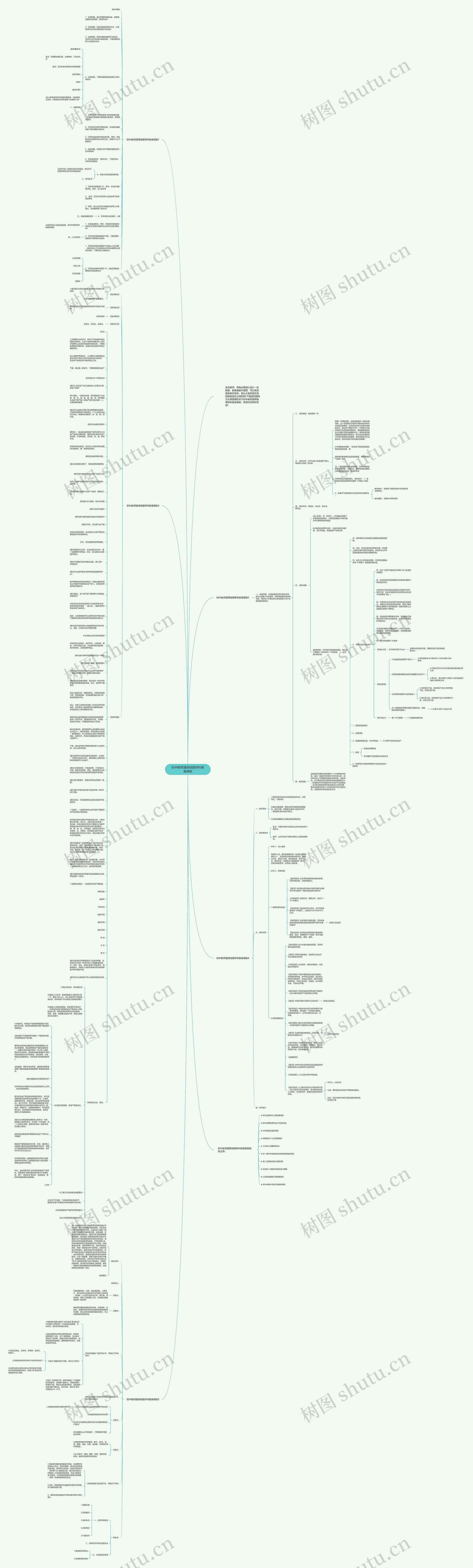 初中教师通用地理学科教案思维导图