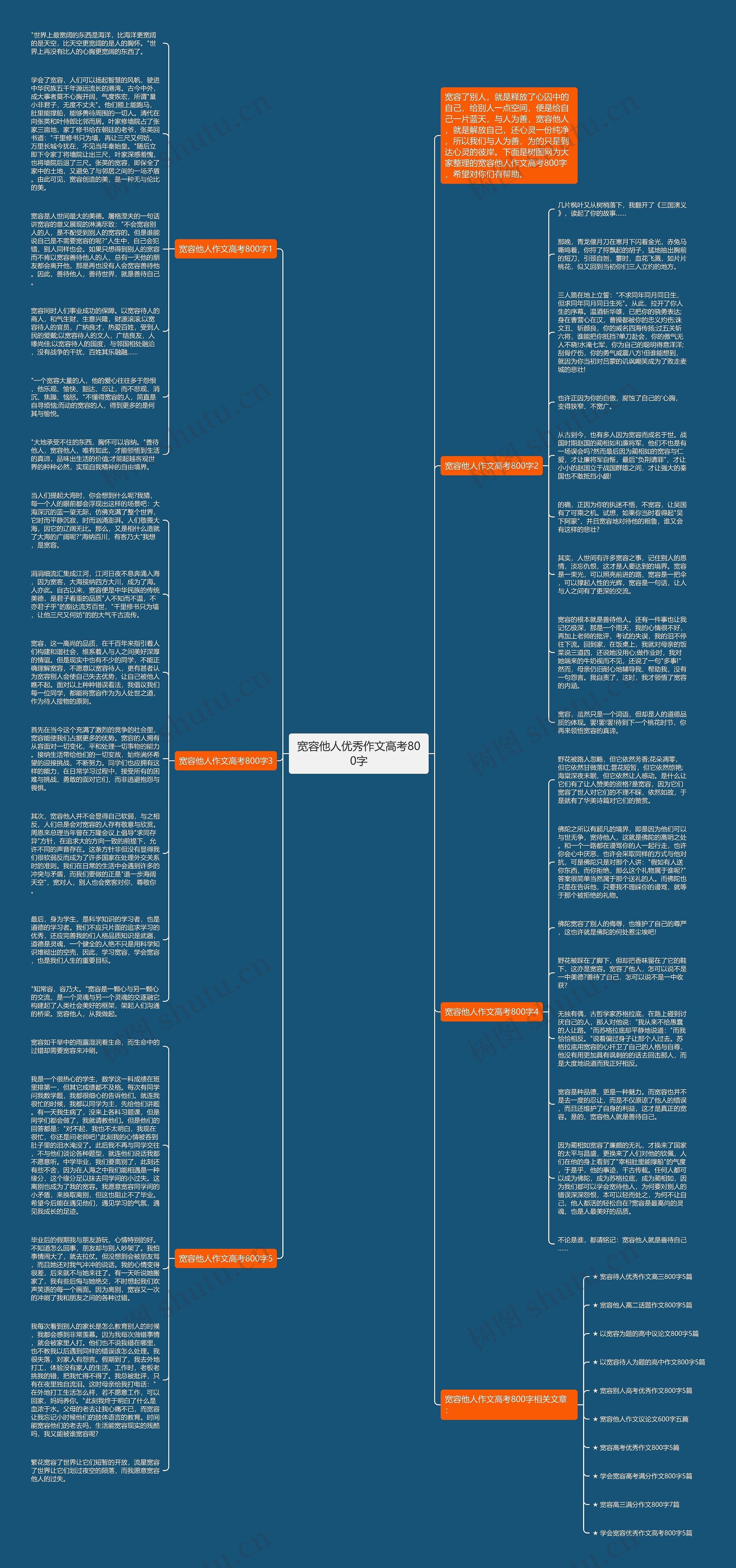宽容他人优秀作文高考800字思维导图