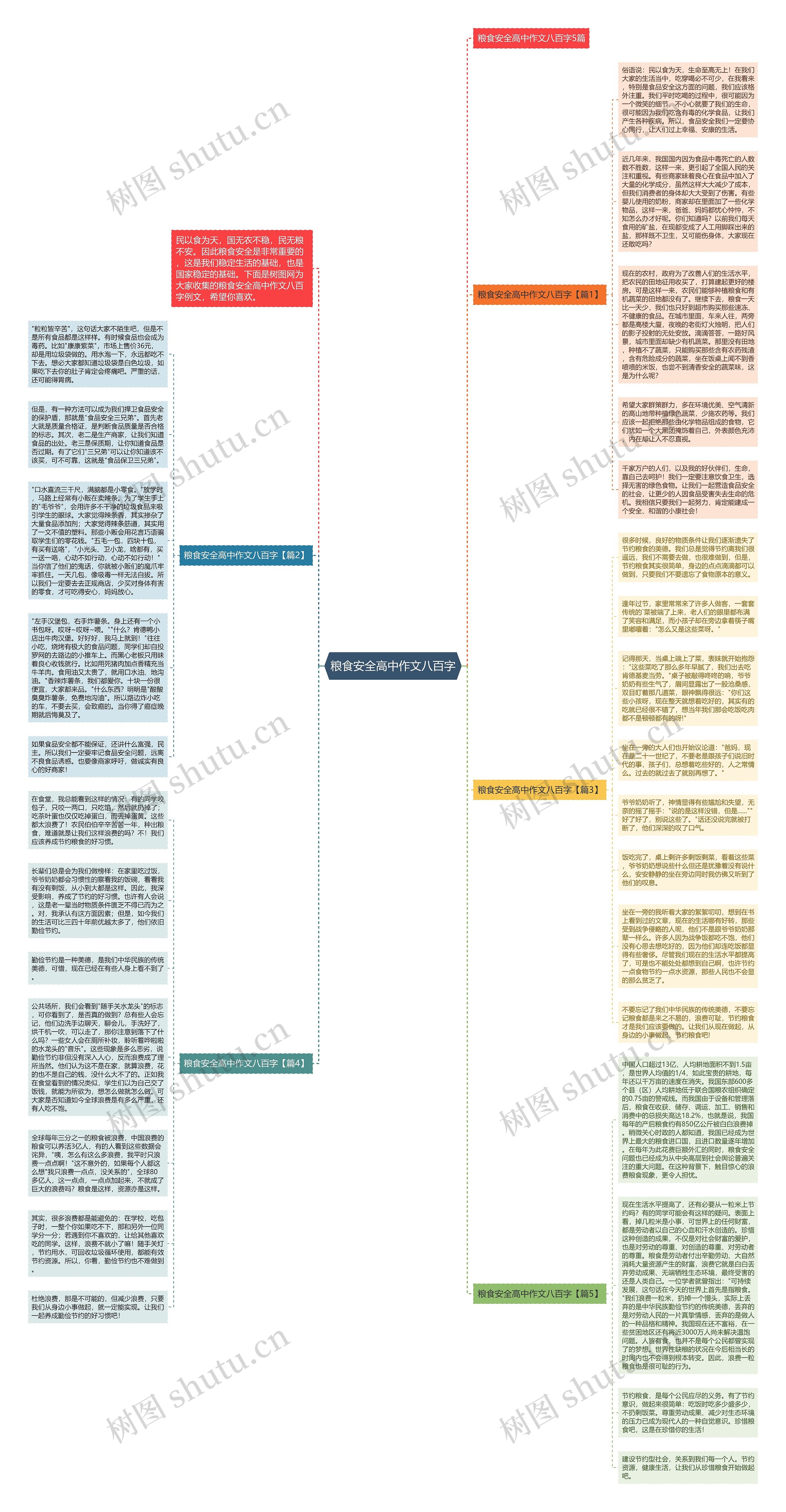 粮食安全高中作文八百字思维导图