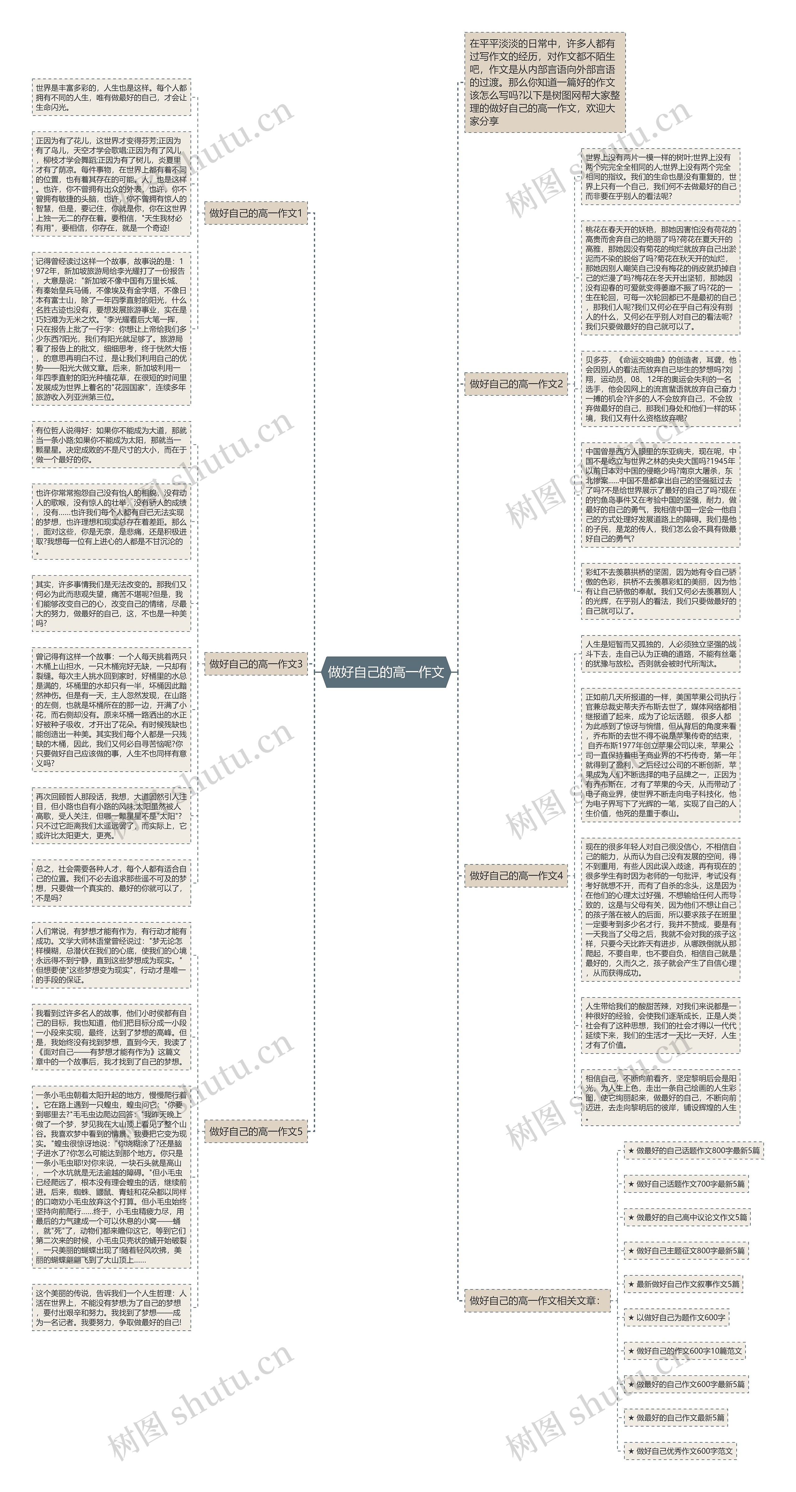 做好自己的高一作文思维导图