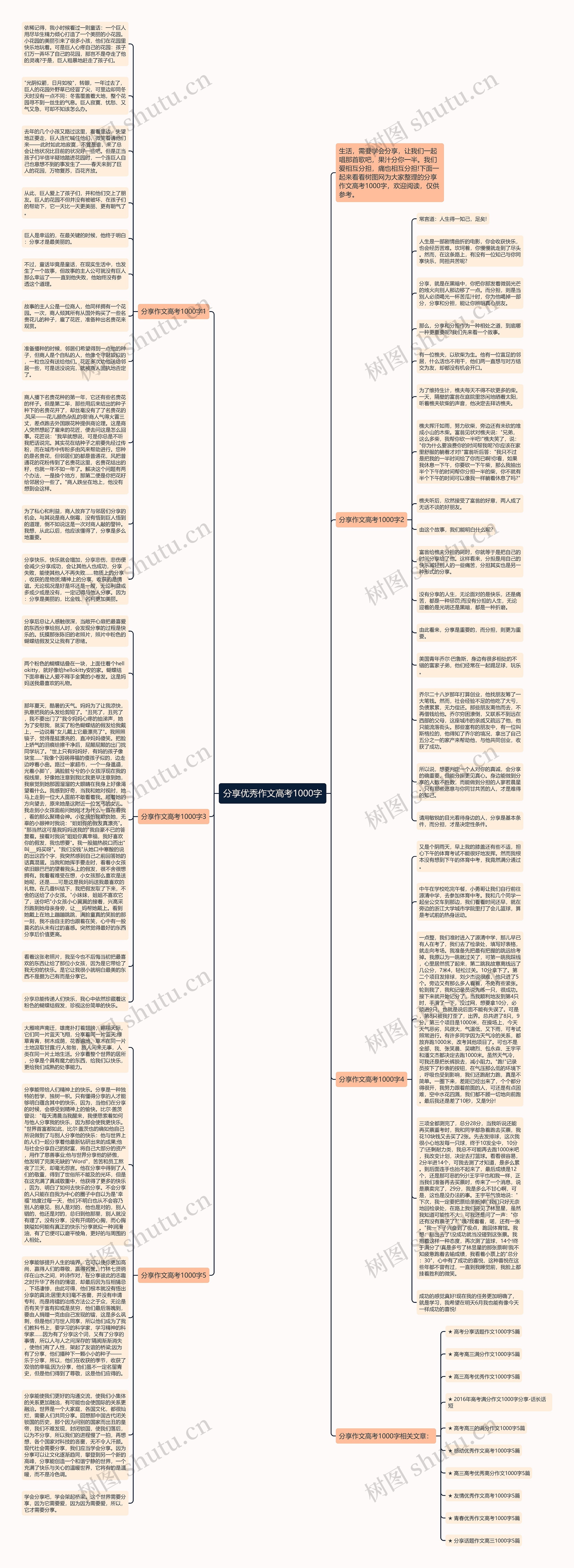 分享优秀作文高考1000字思维导图