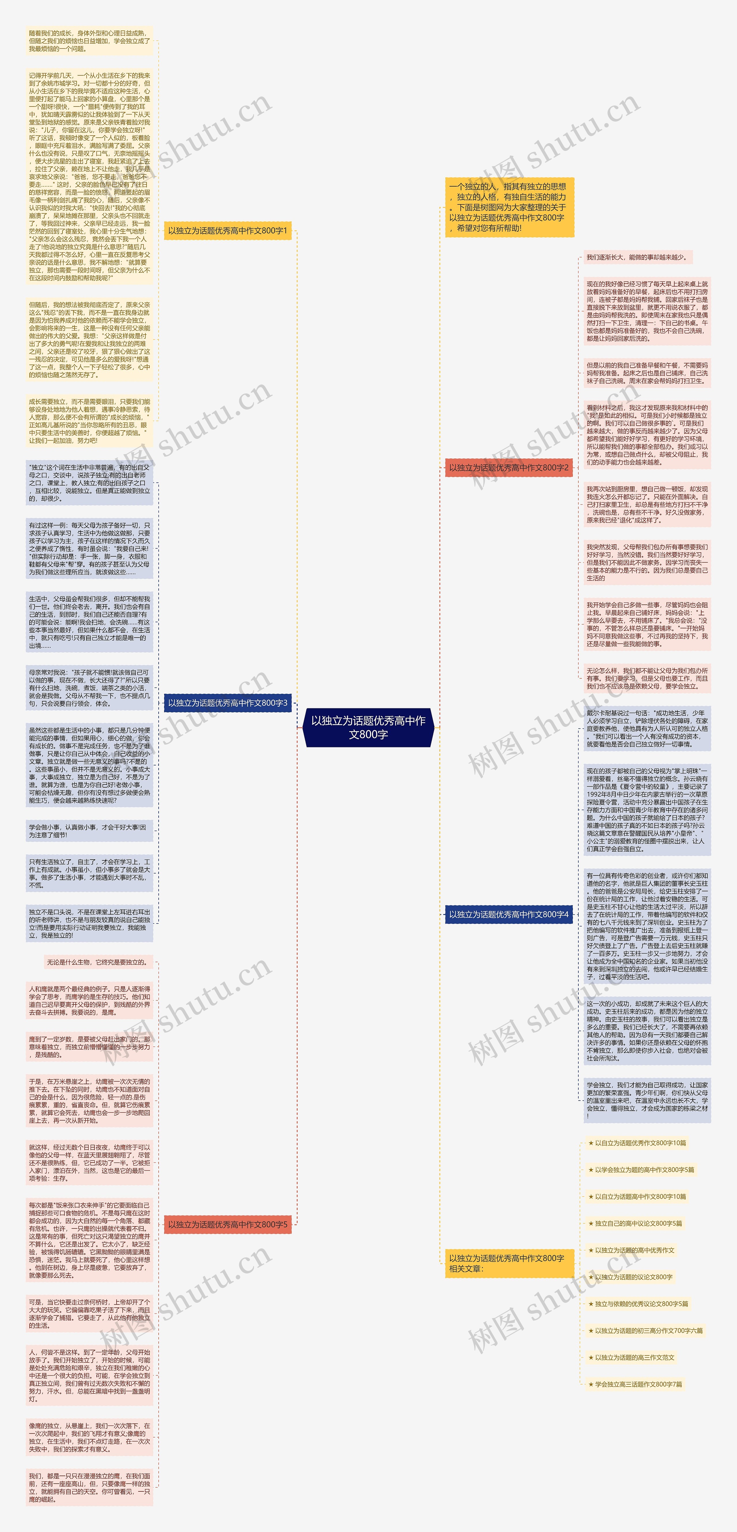 以独立为话题优秀高中作文800字思维导图