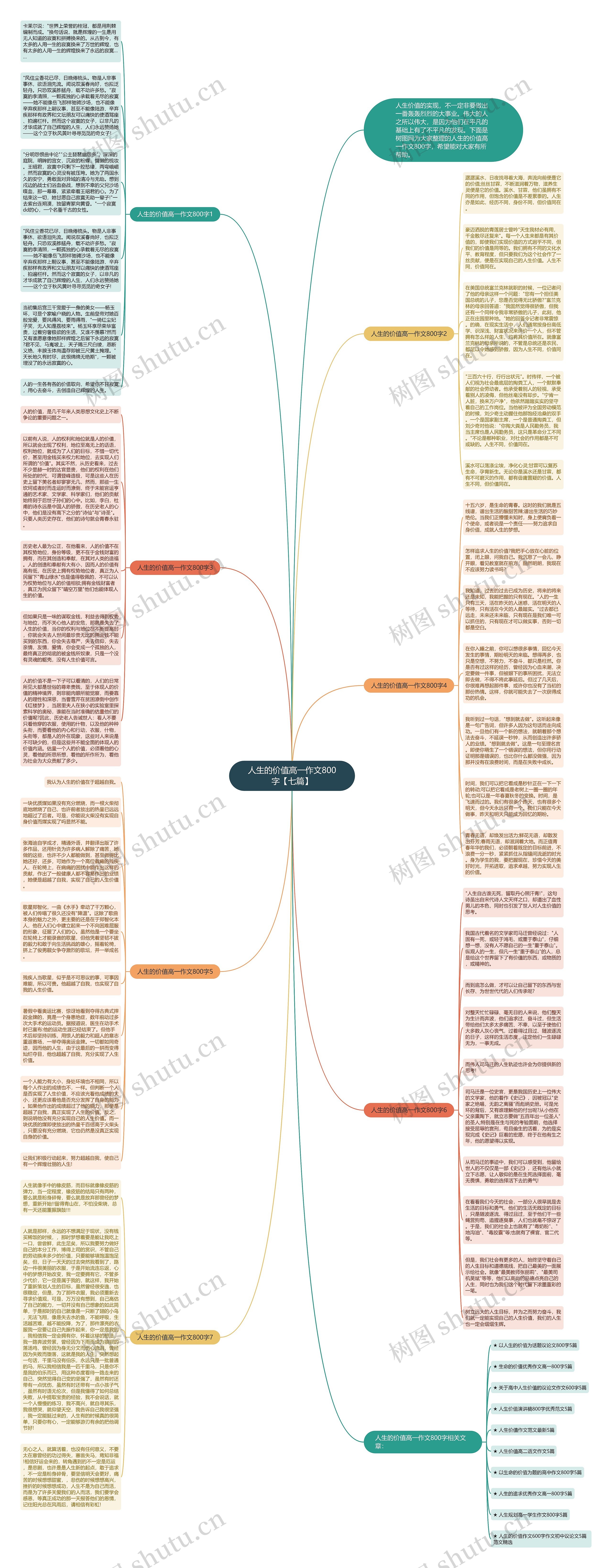 人生的价值高一作文800字【七篇】思维导图