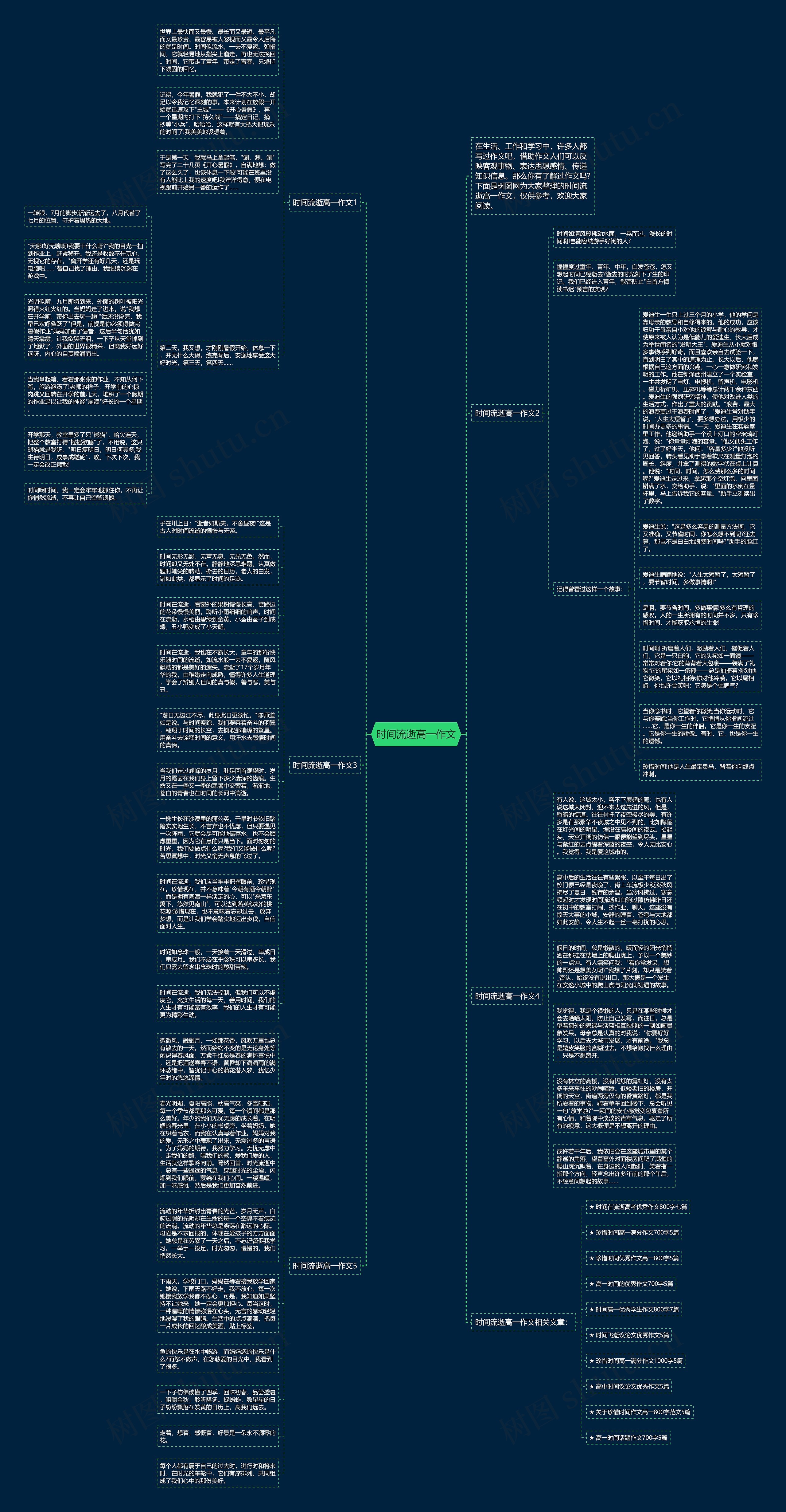 时间流逝高一作文思维导图