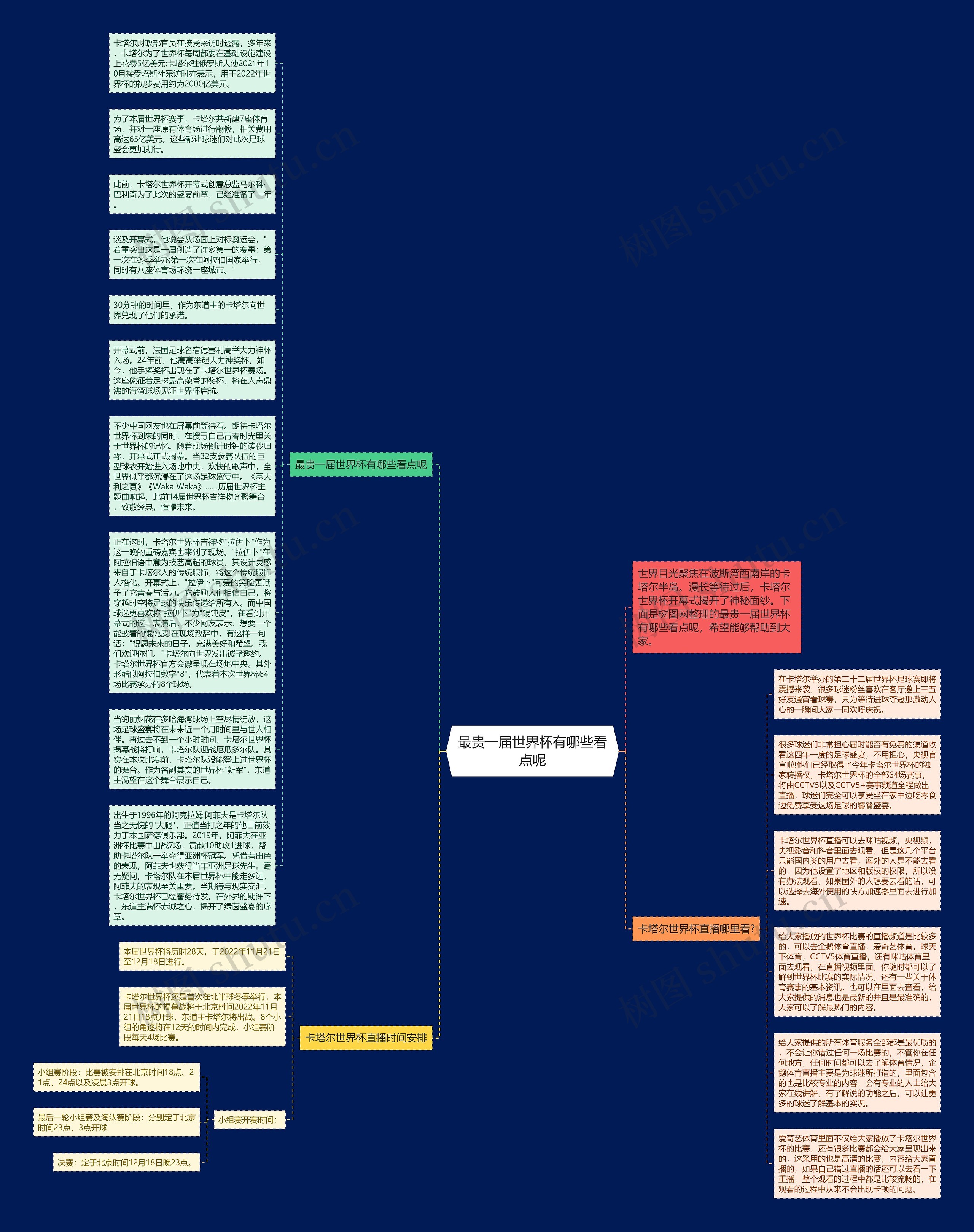 最贵一届世界杯有哪些看点呢思维导图