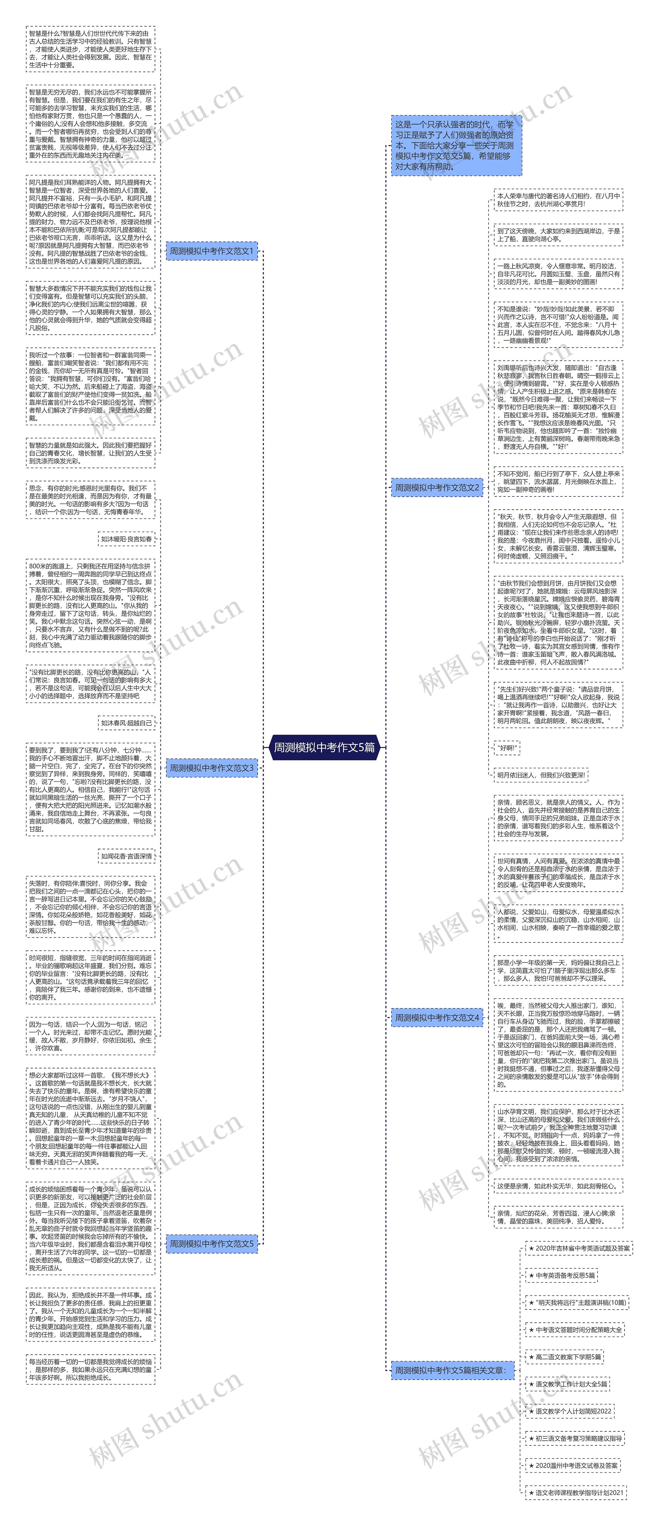 周测模拟中考作文5篇思维导图