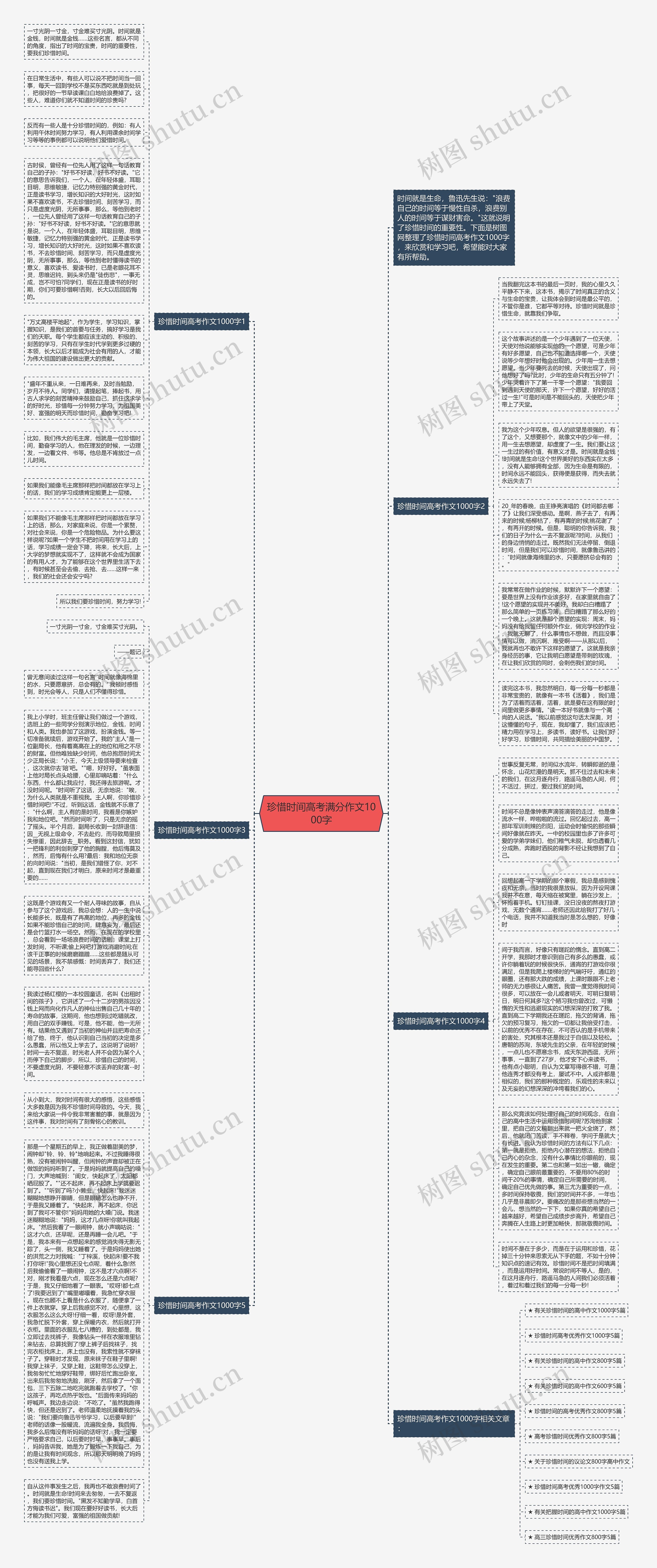 珍惜时间高考满分作文1000字思维导图