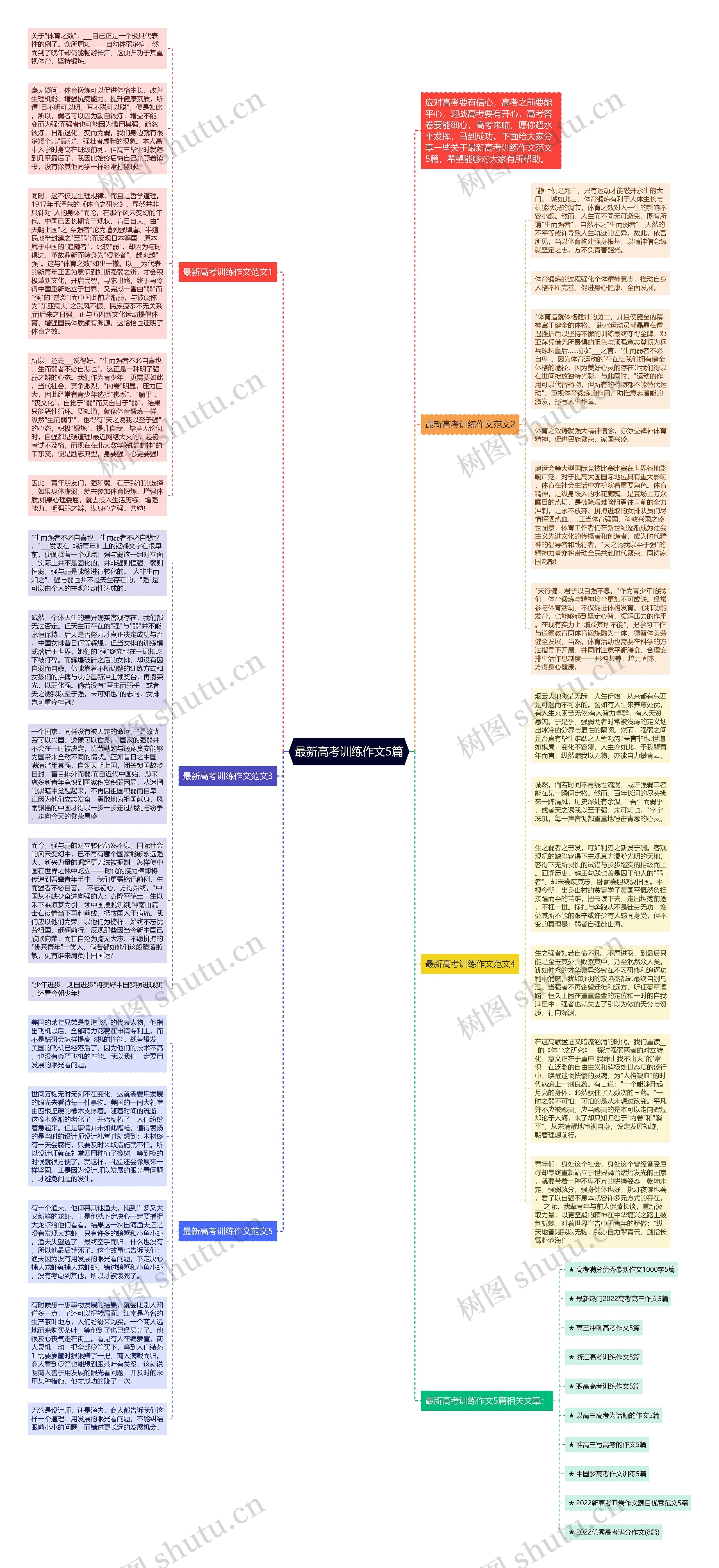 最新高考训练作文5篇思维导图