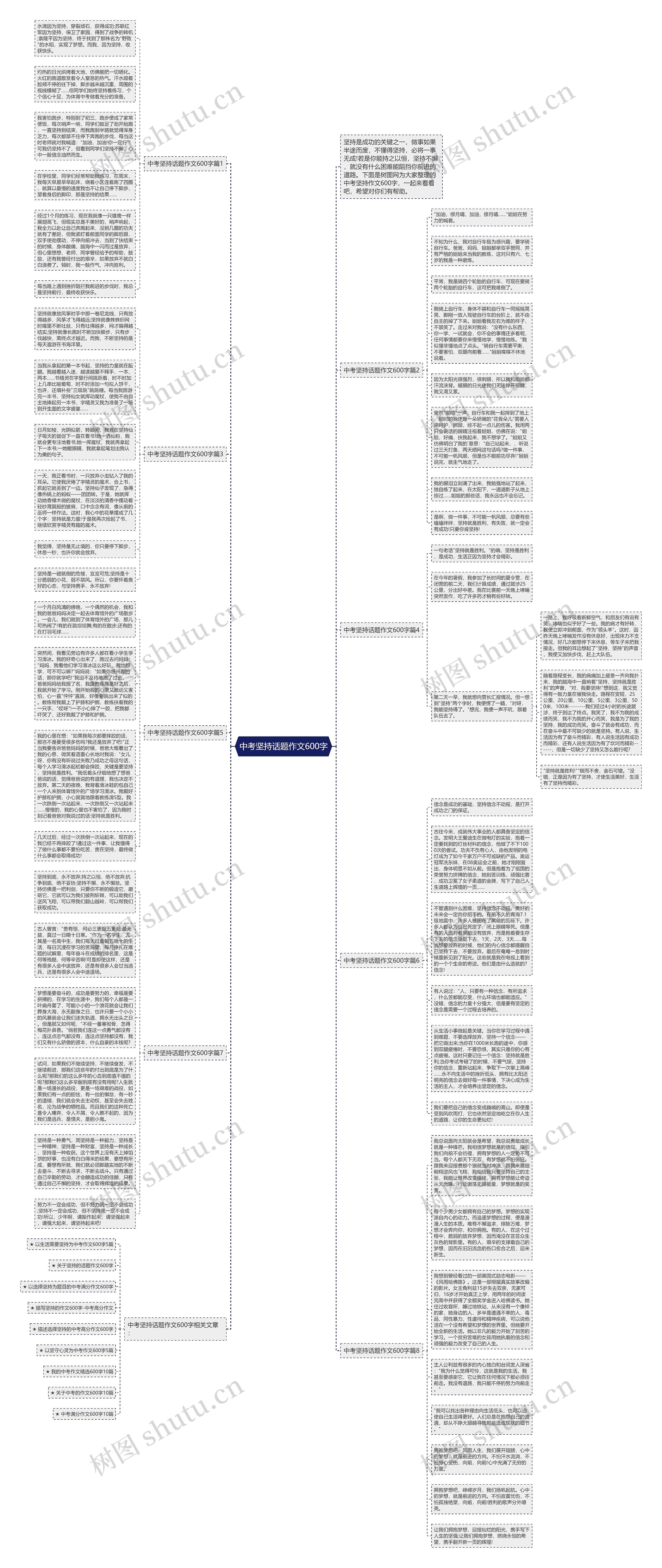 中考坚持话题作文600字思维导图