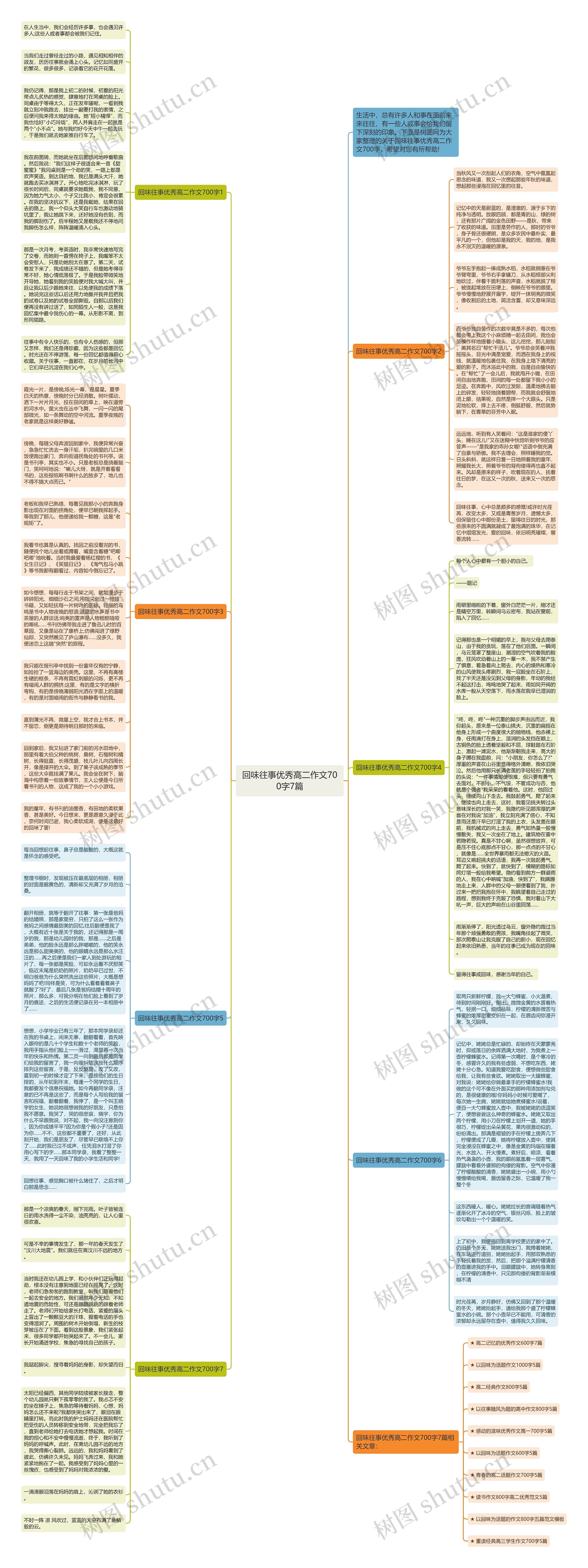 回味往事优秀高二作文700字7篇思维导图