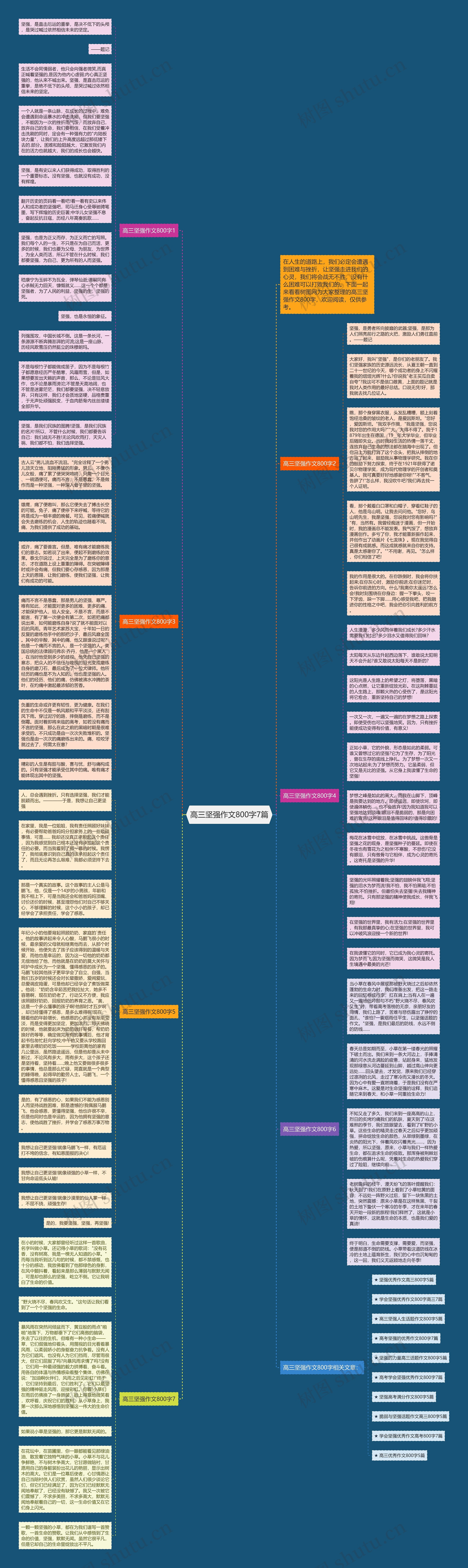 高三坚强作文800字7篇思维导图高清图 高三坚强作文800字7篇思维导图