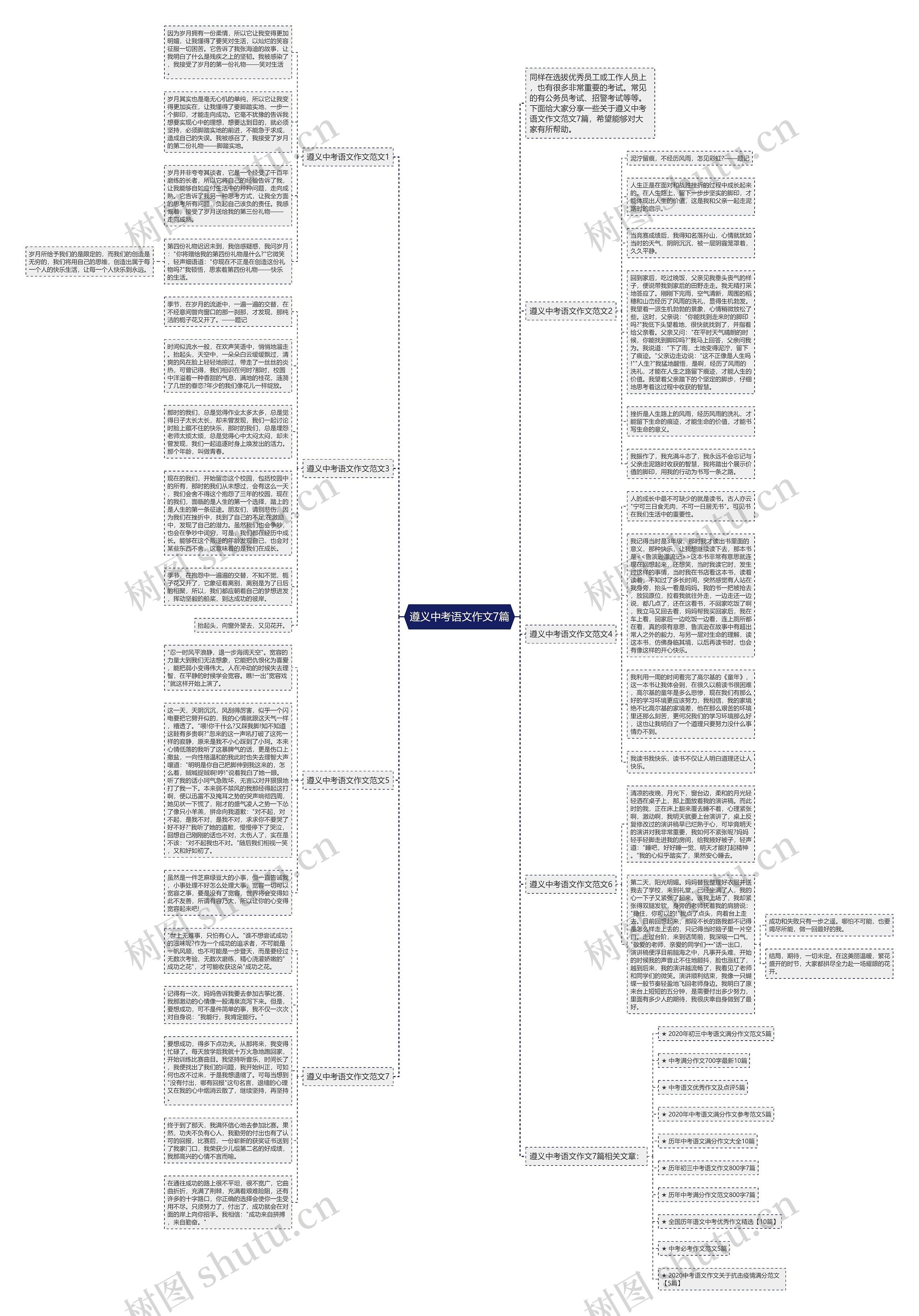 遵义中考语文作文7篇思维导图