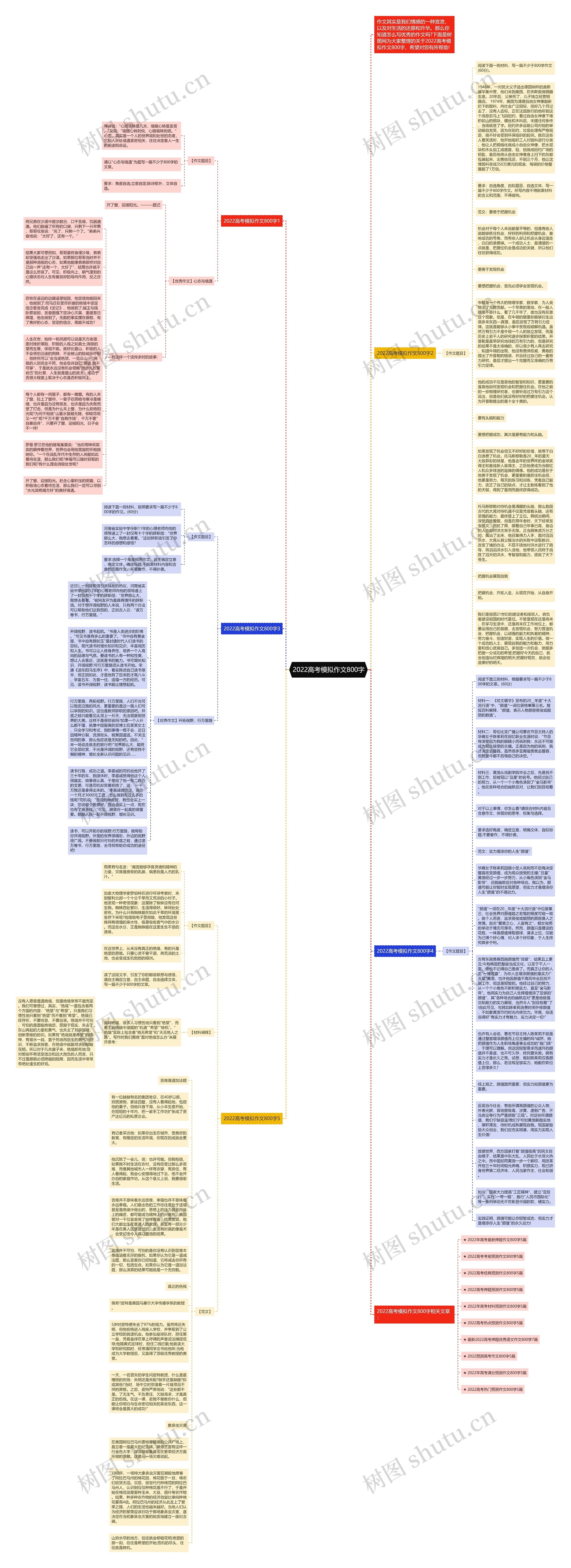 2022高考模拟作文800字思维导图