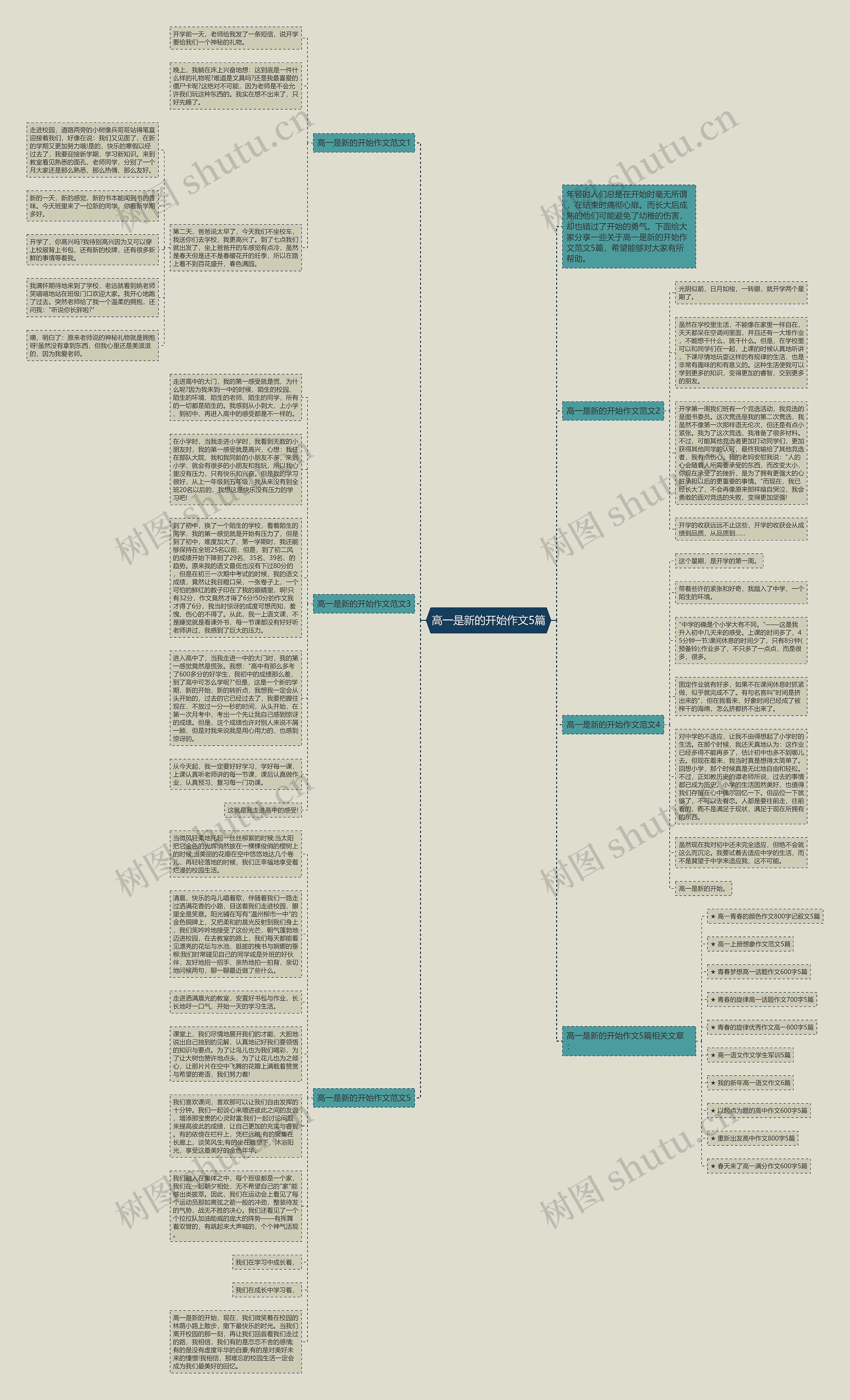 高一是新的开始作文5篇思维导图