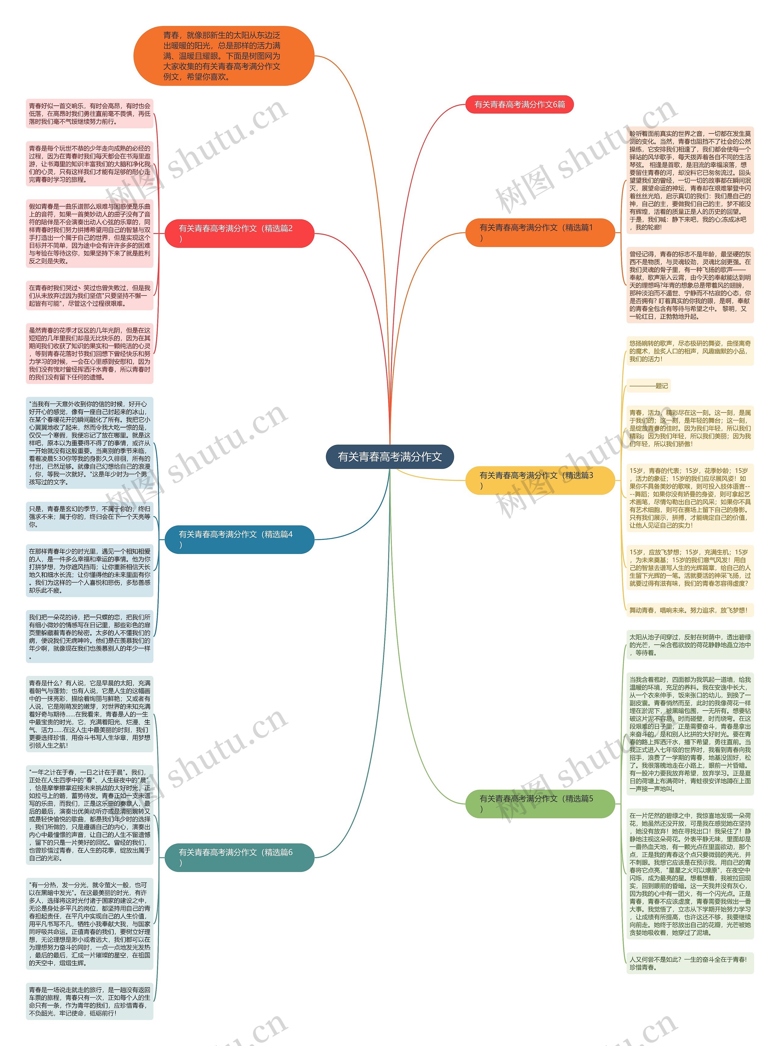 有关青春高考满分作文思维导图高清图 有关青春高考满分作文思维导图