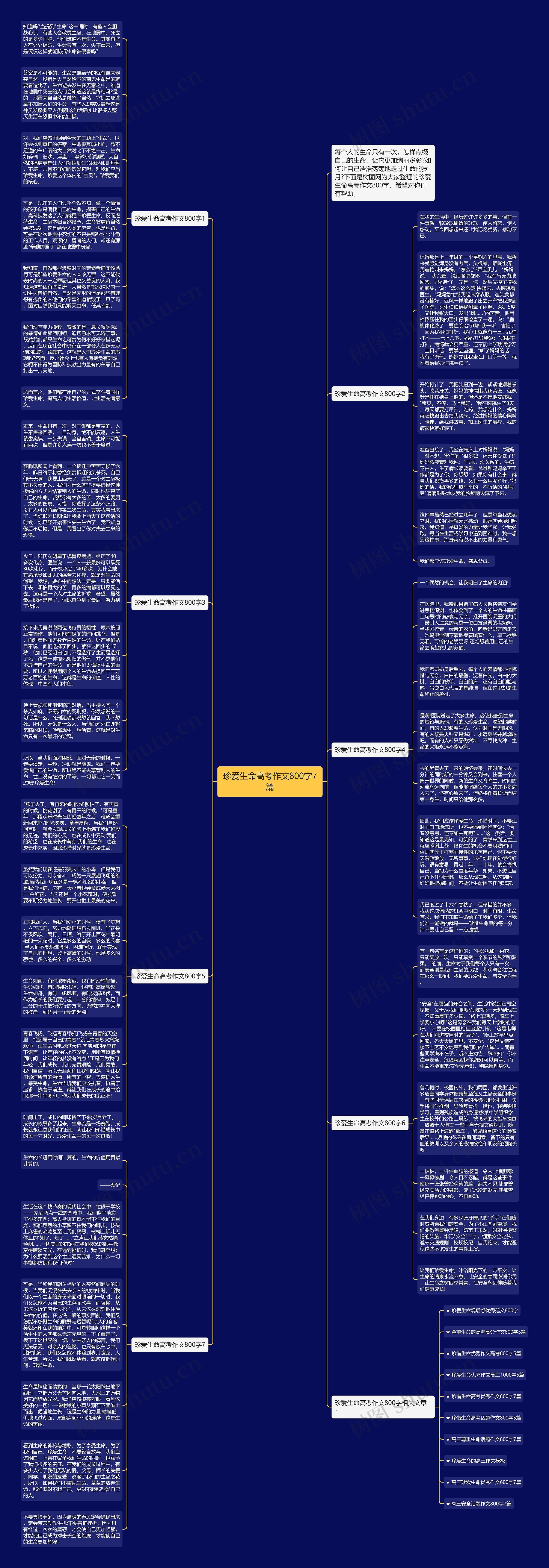 珍爱生命高考作文800字7篇思维导图
