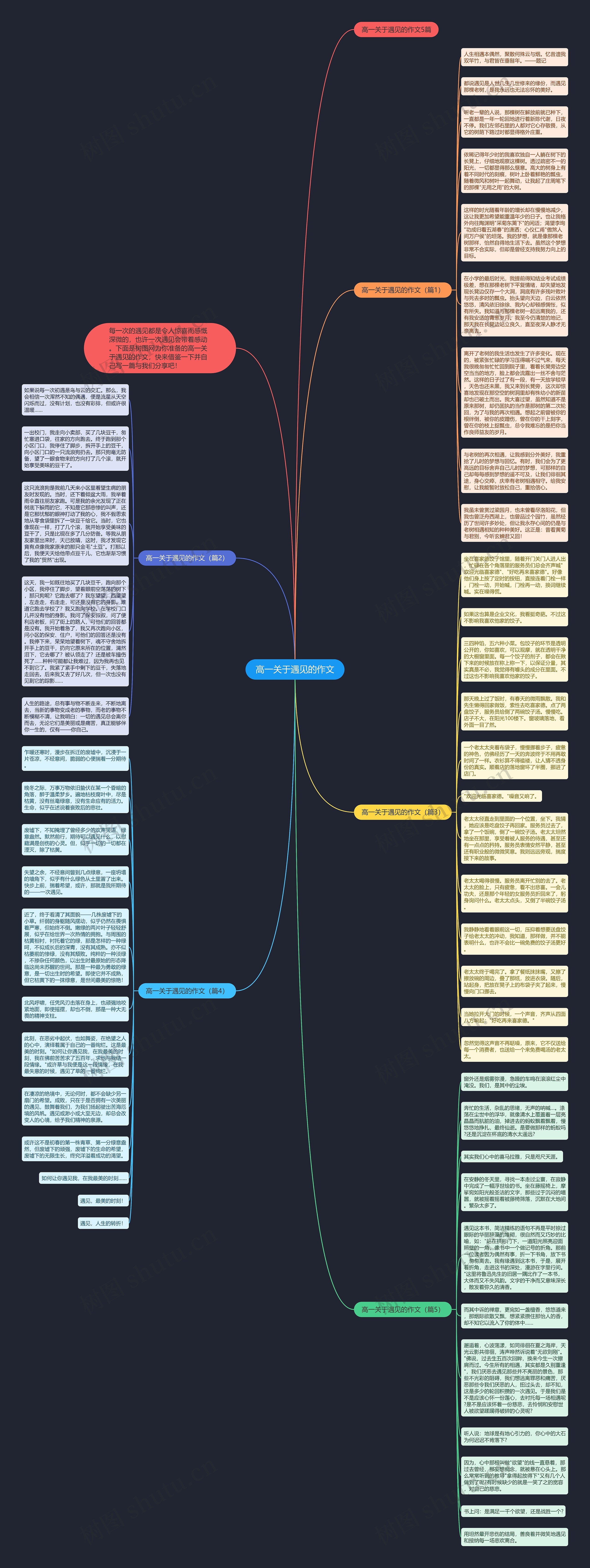 高一关于遇见的作文思维导图