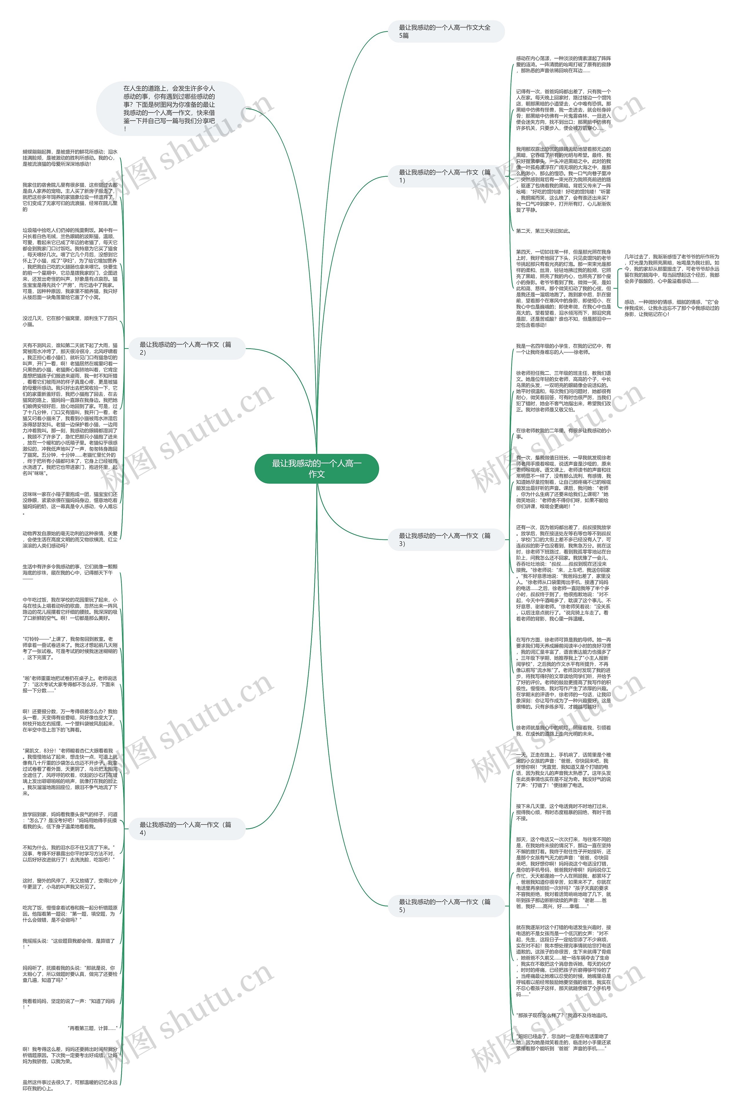 最让我感动的一个人高一作文思维导图