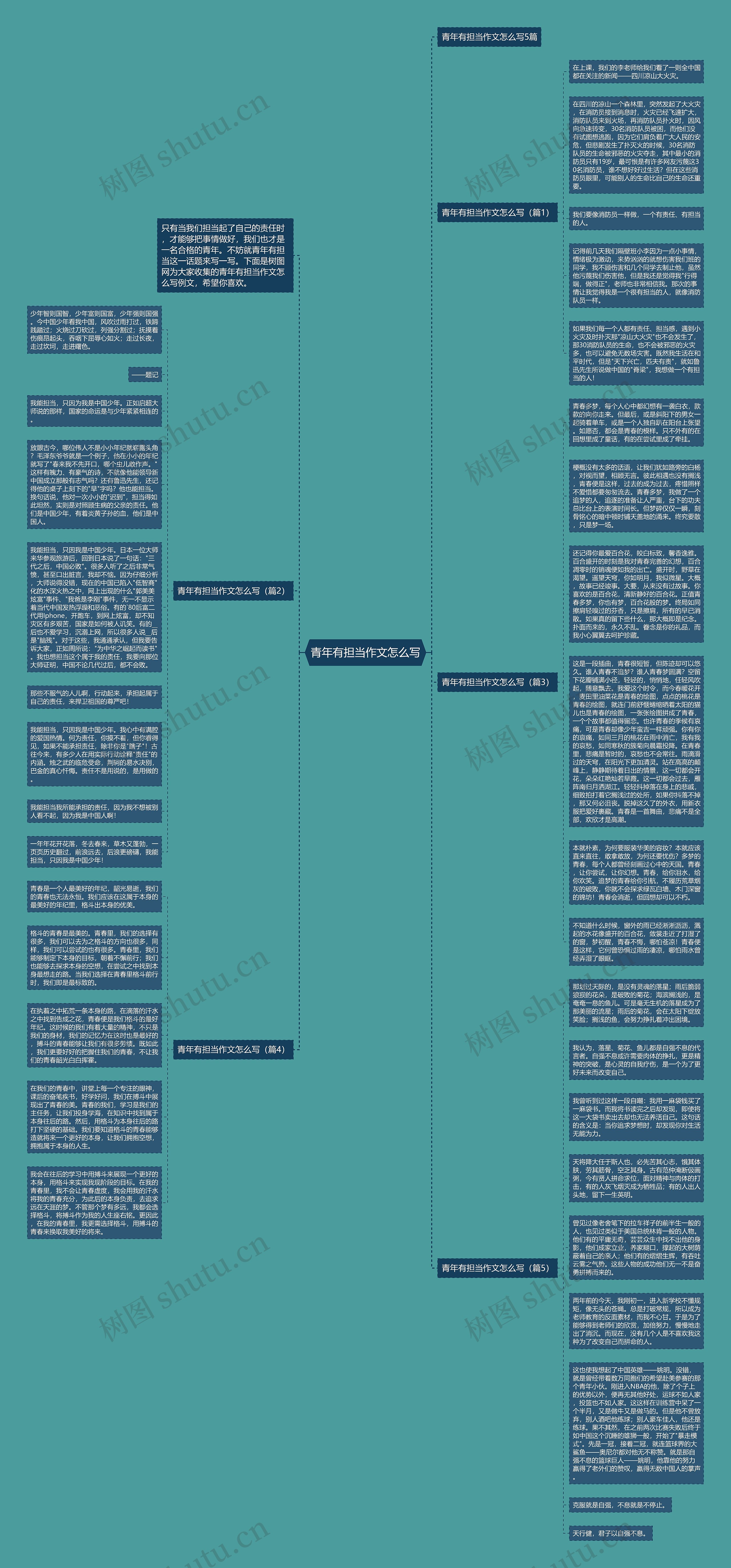 青年有担当作文怎么写思维导图