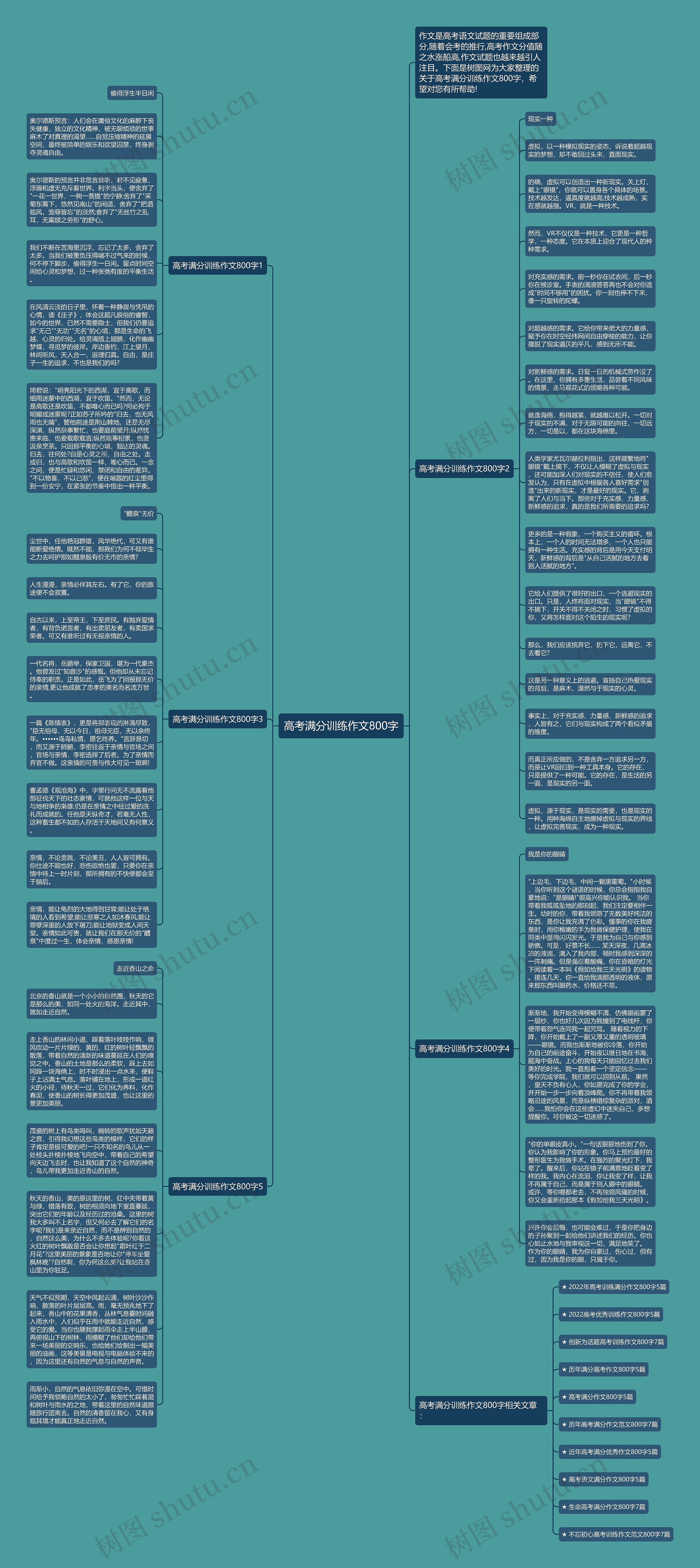 高考满分训练作文800字思维导图
