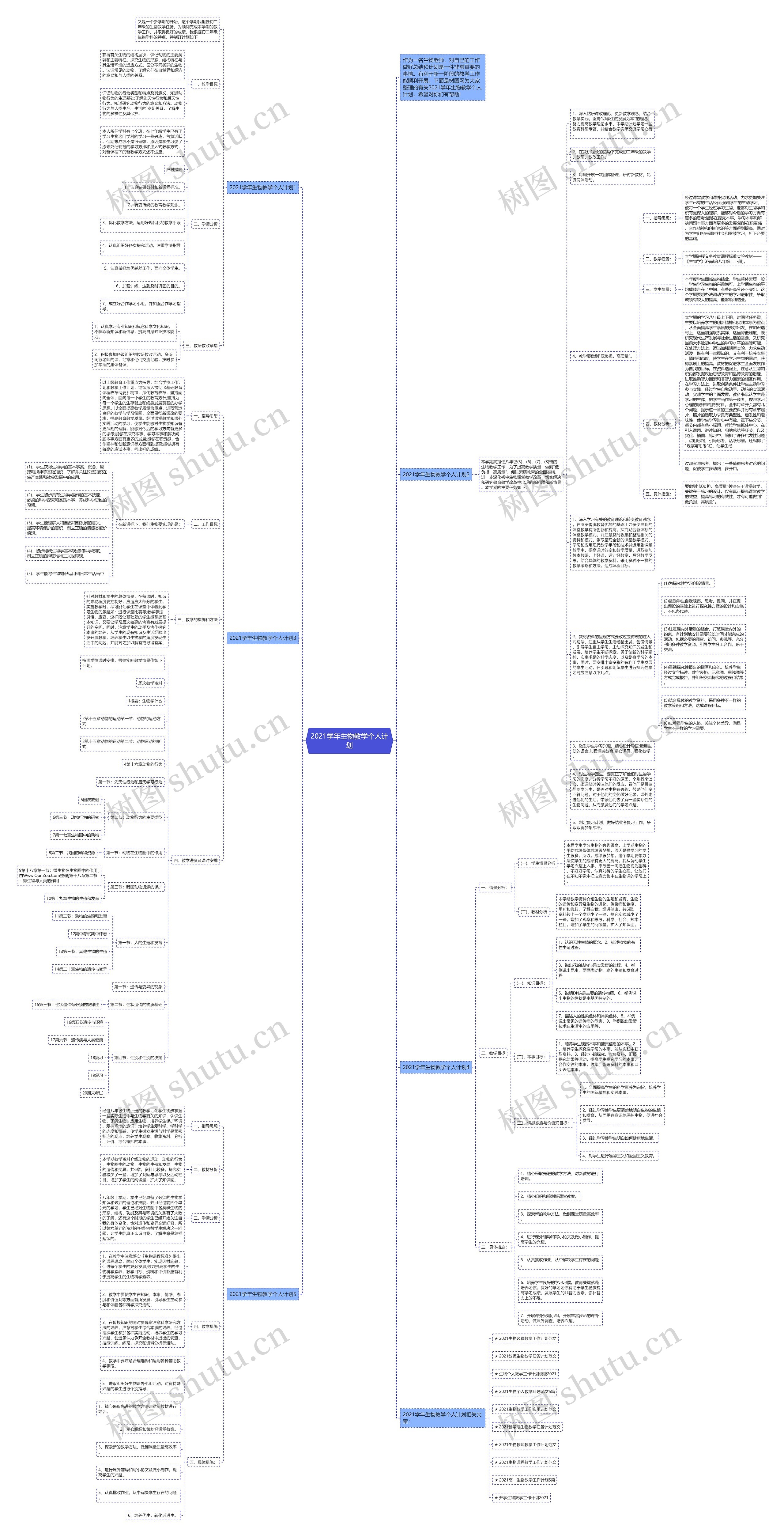 2021学年生物教学个人计划思维导图