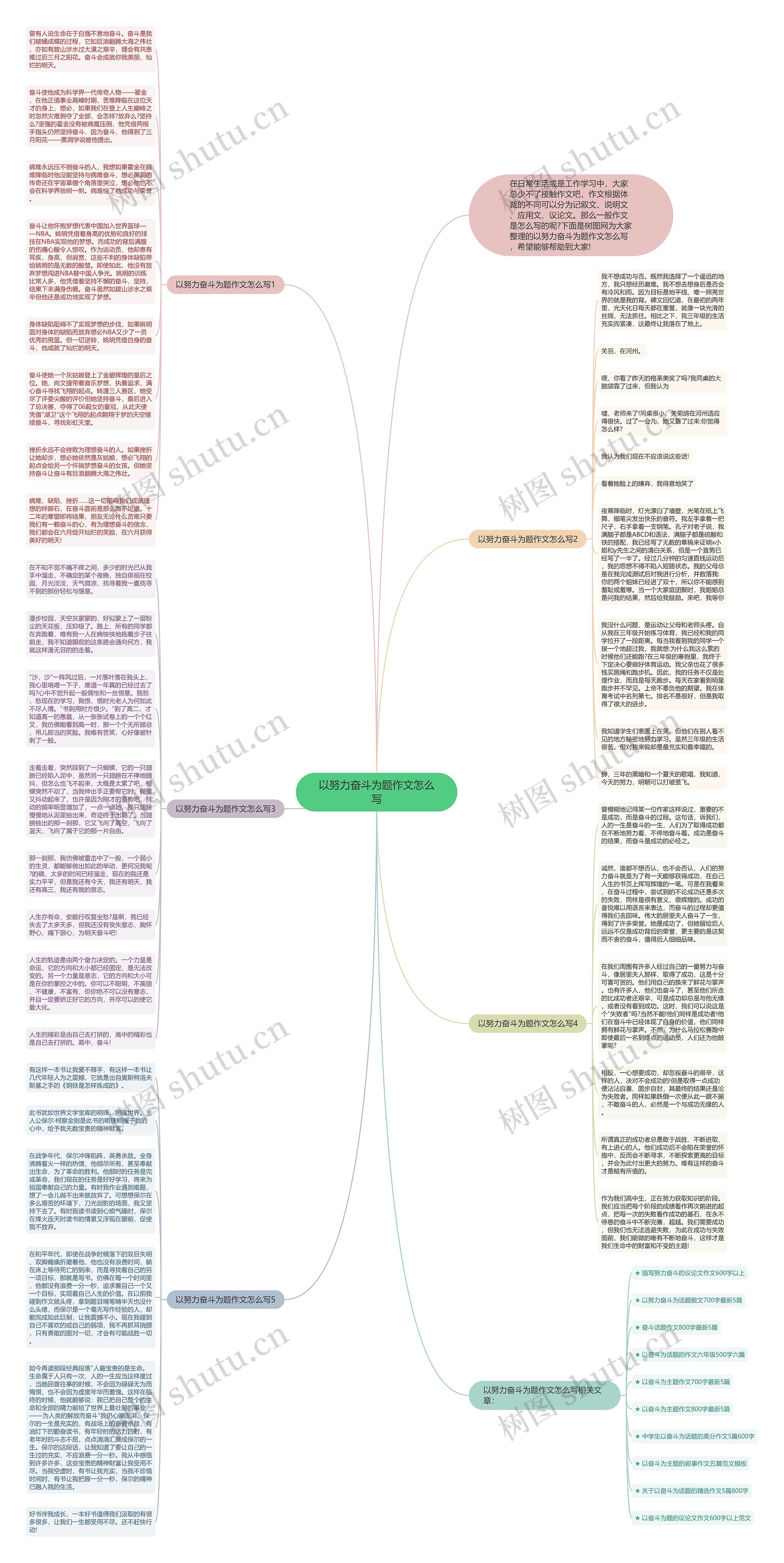 以努力奋斗为题作文怎么写思维导图