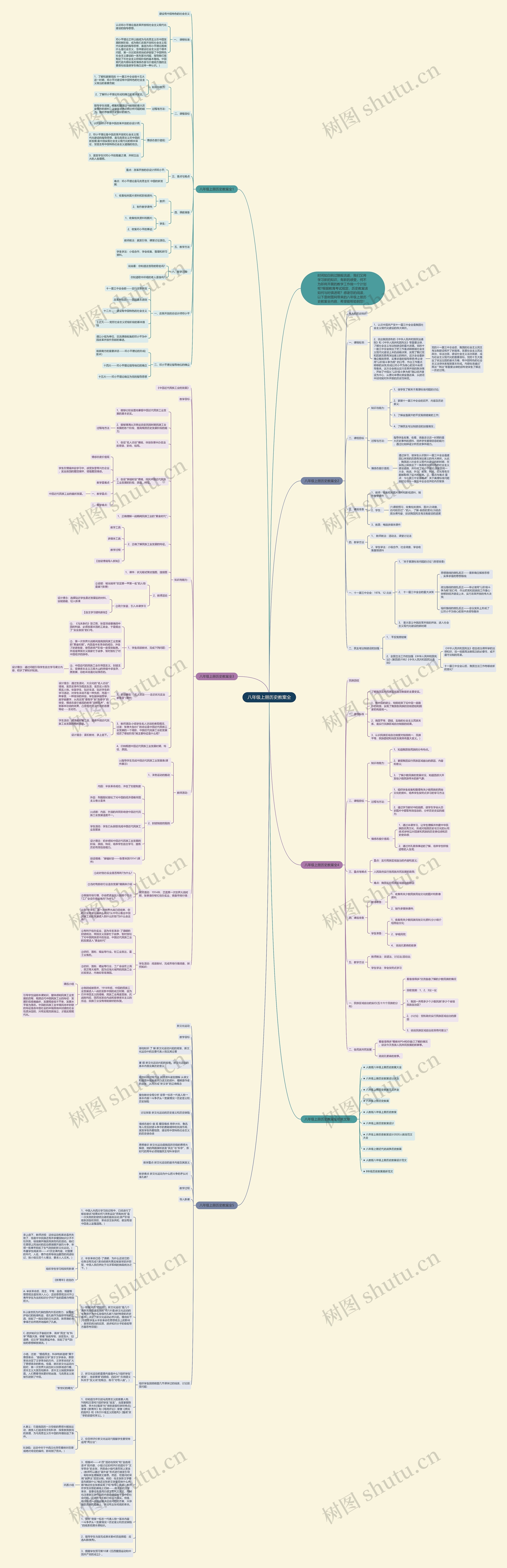 八年级上册历史教案全思维导图