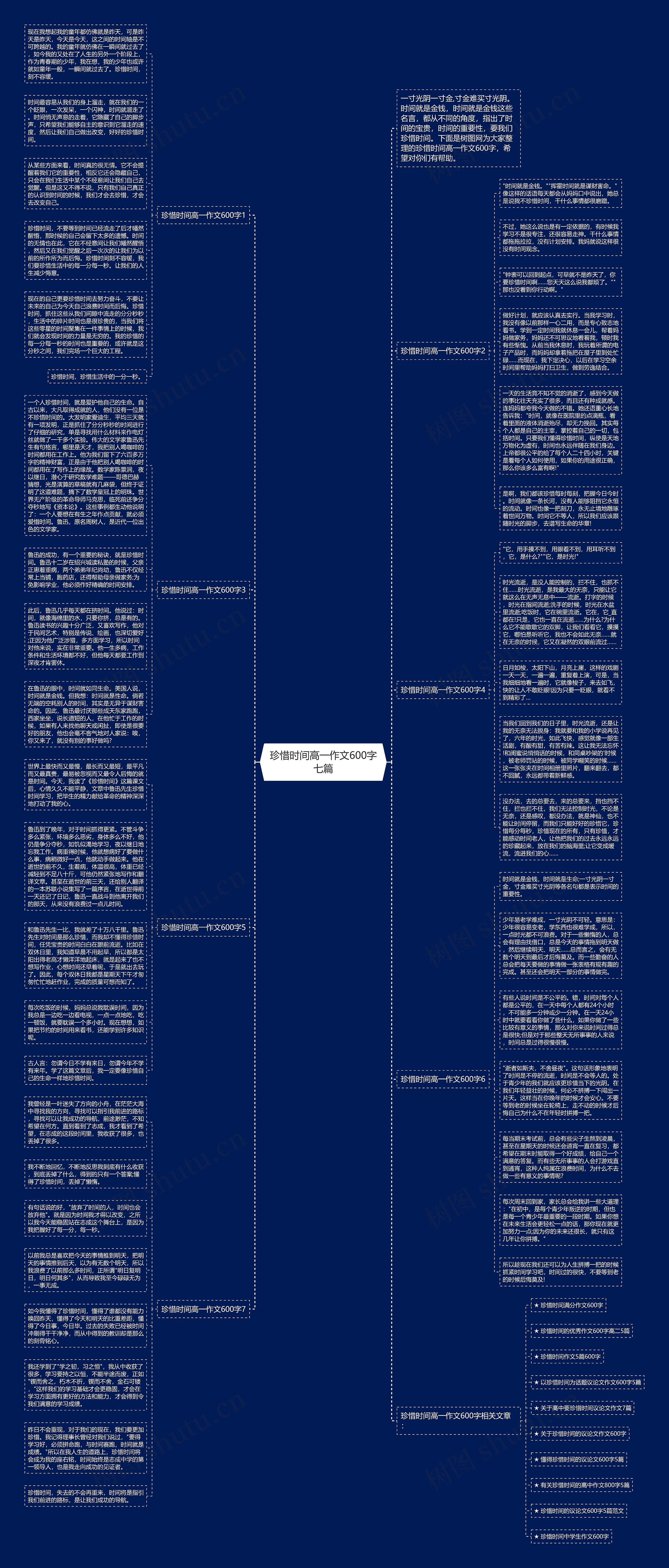 珍惜时间高一作文600字七篇思维导图