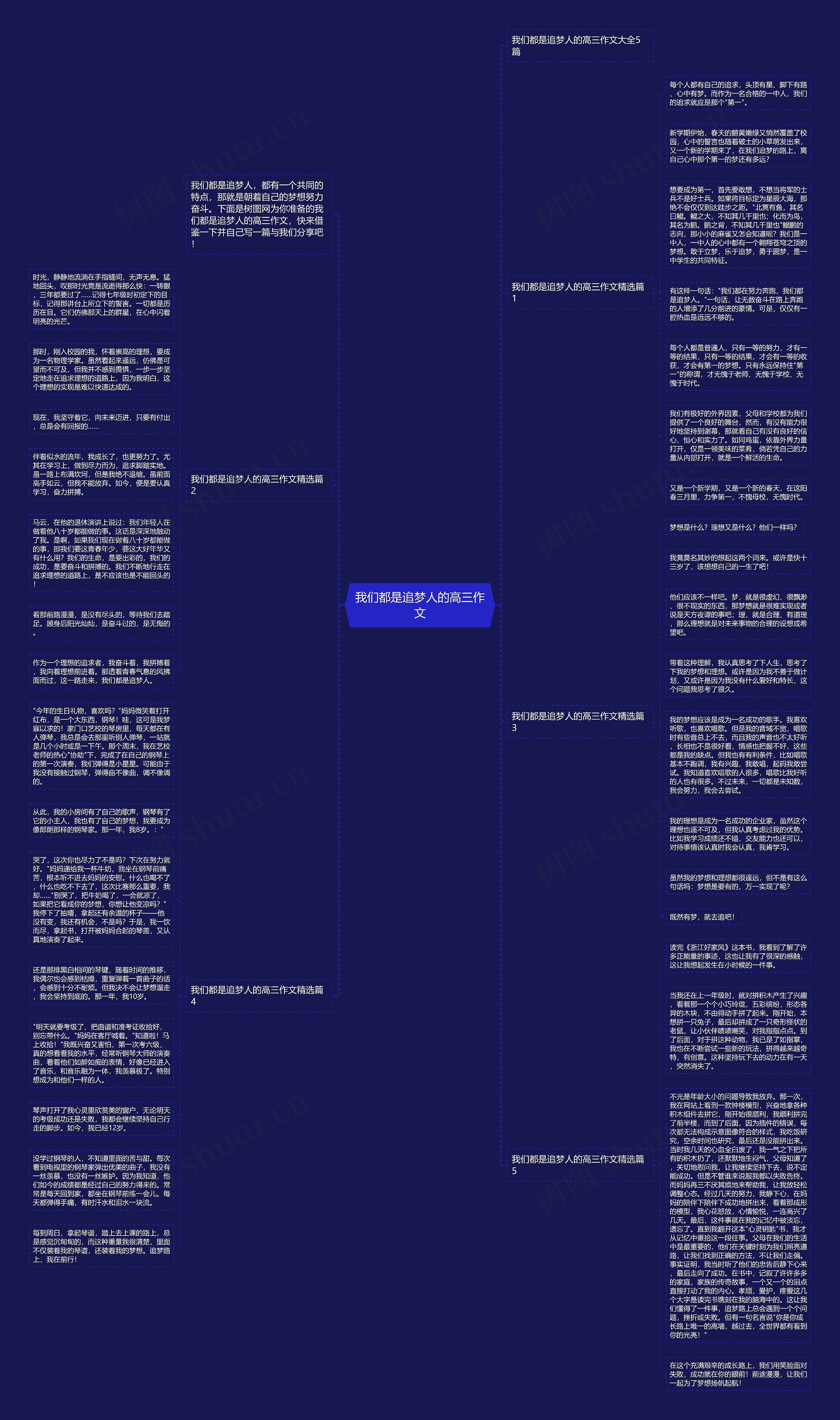 我们都是追梦人的高三作文思维导图