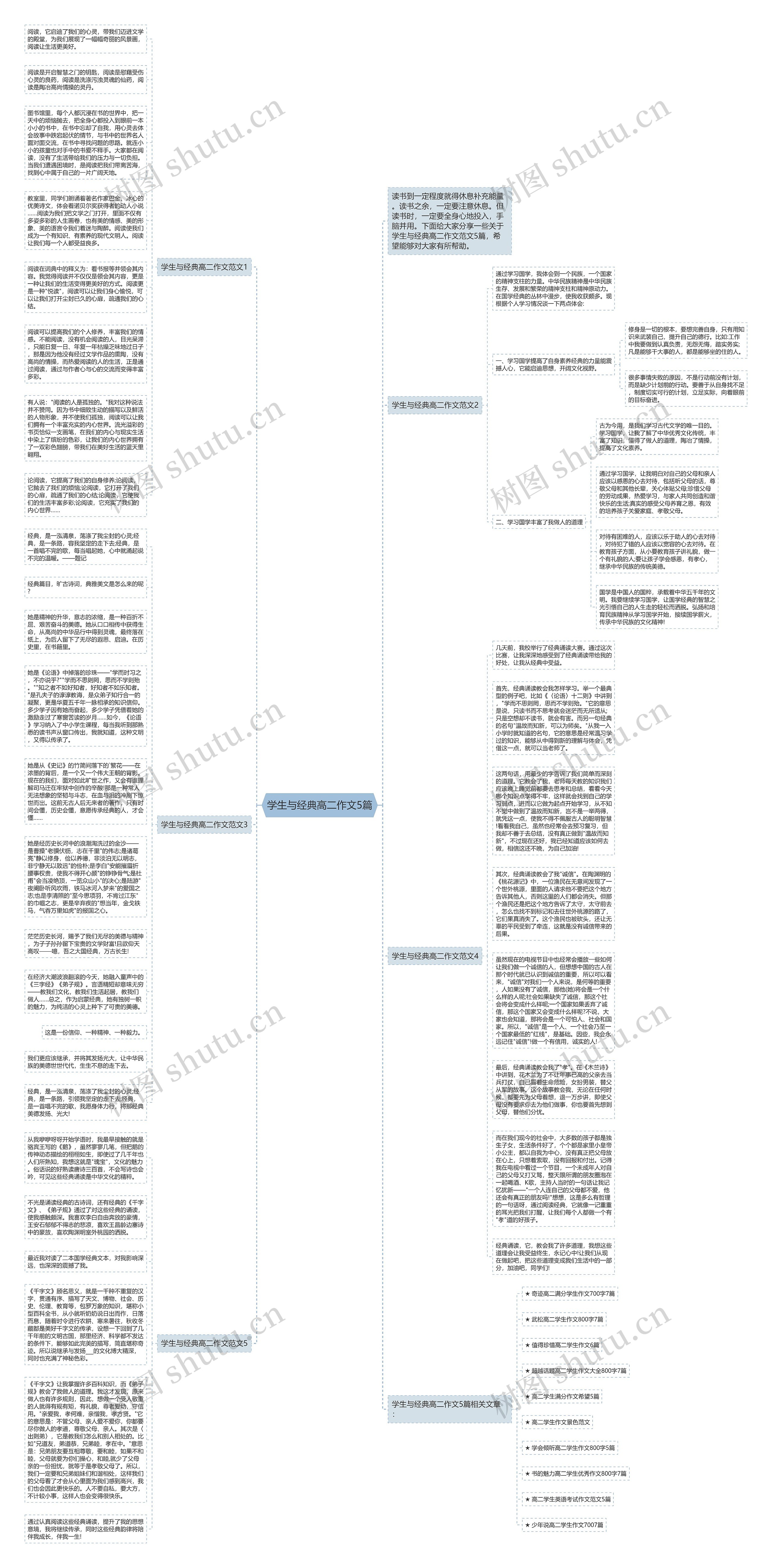 学生与经典高二作文5篇思维导图