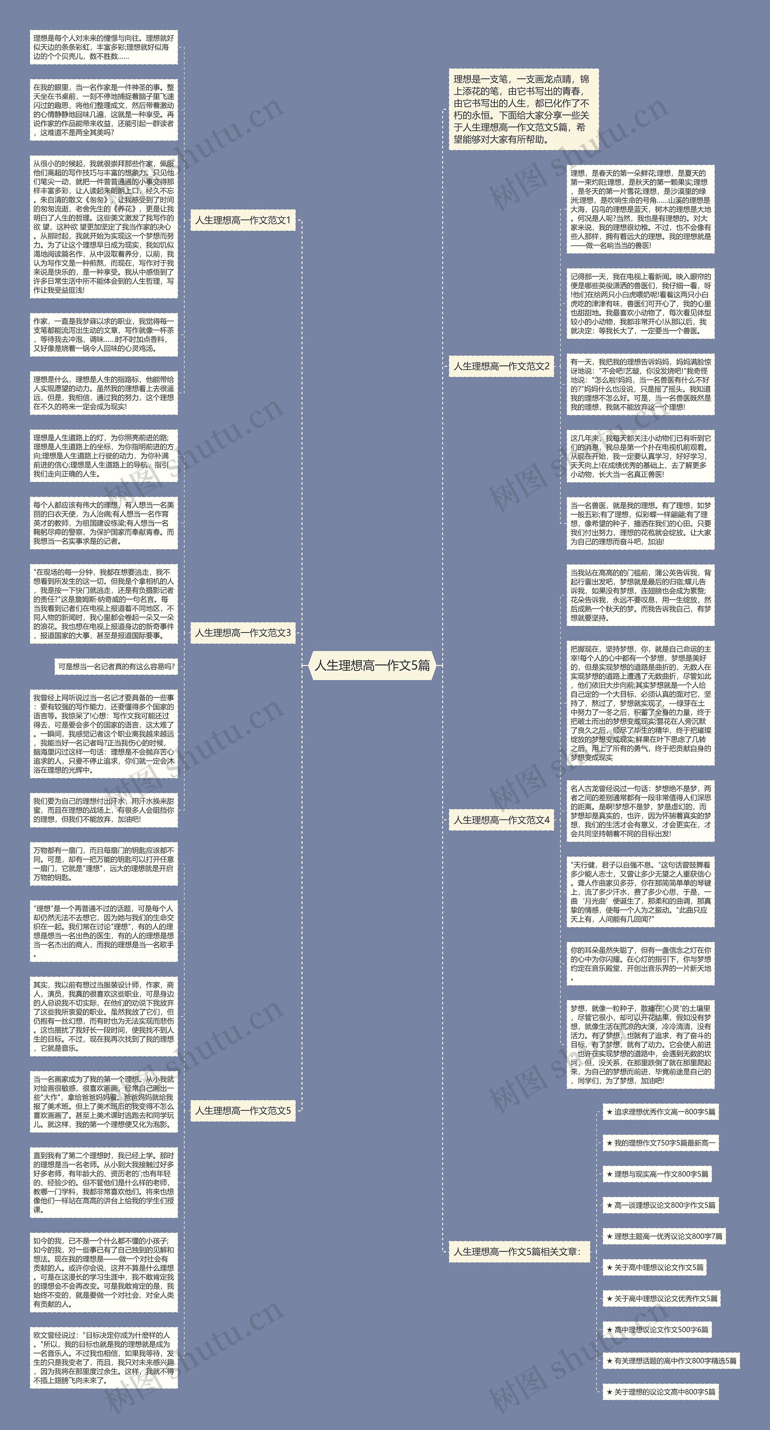 人生理想高一作文5篇思维导图