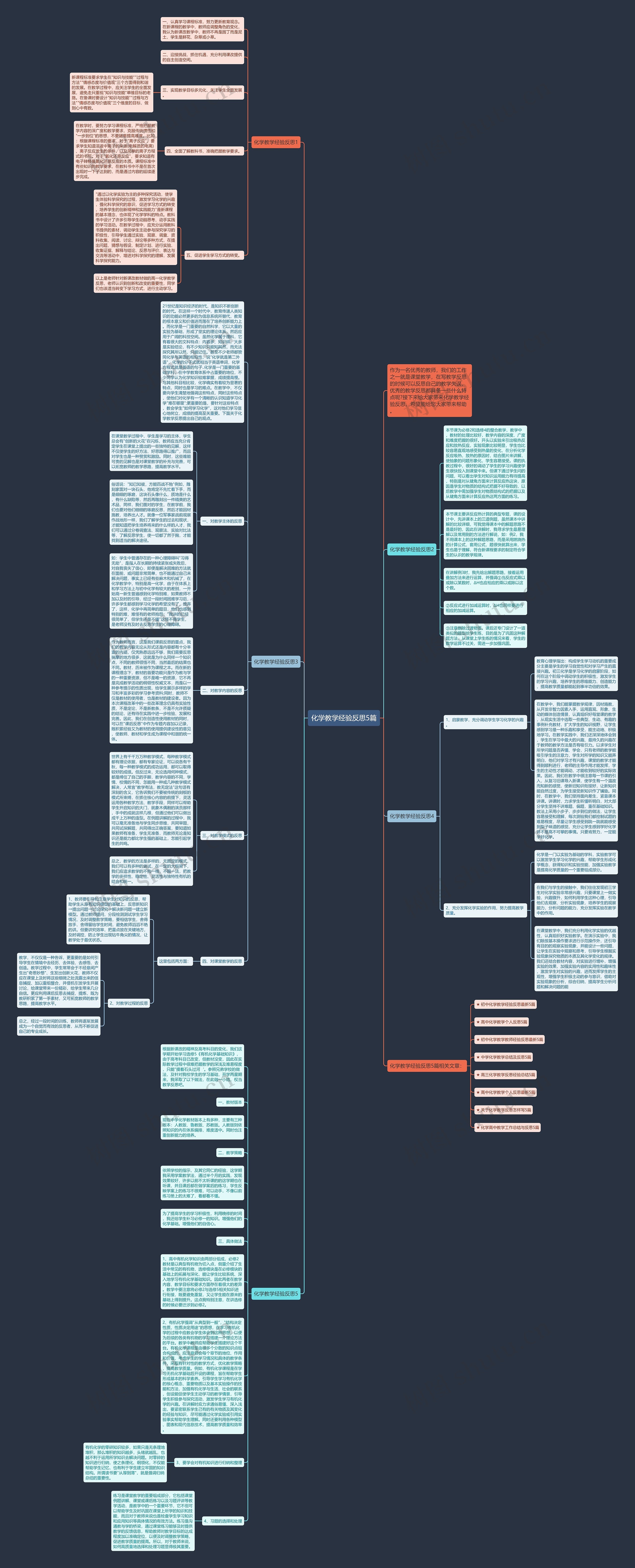 化学教学经验反思5篇思维导图