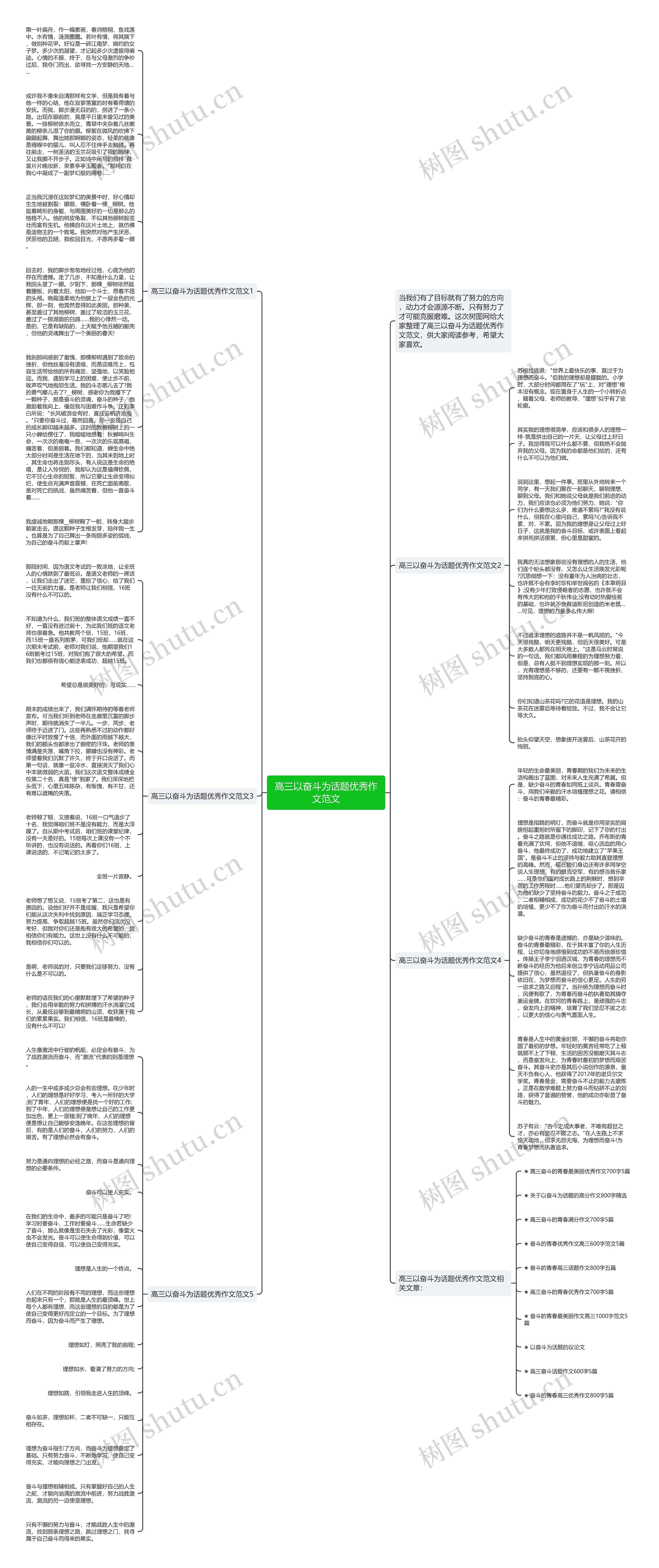 高三以奋斗为话题优秀作文范文思维导图