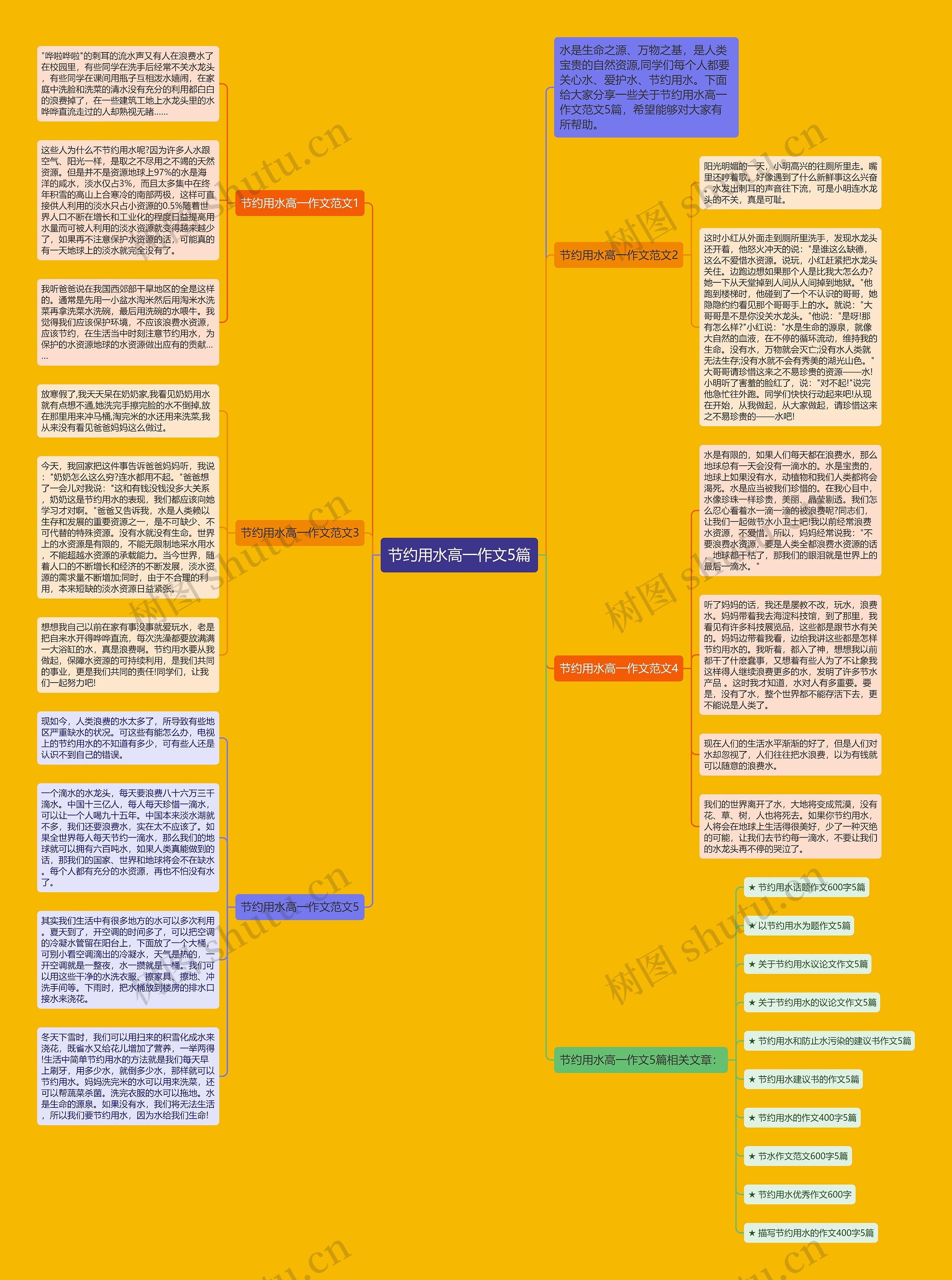 节约用水高一作文5篇思维导图
