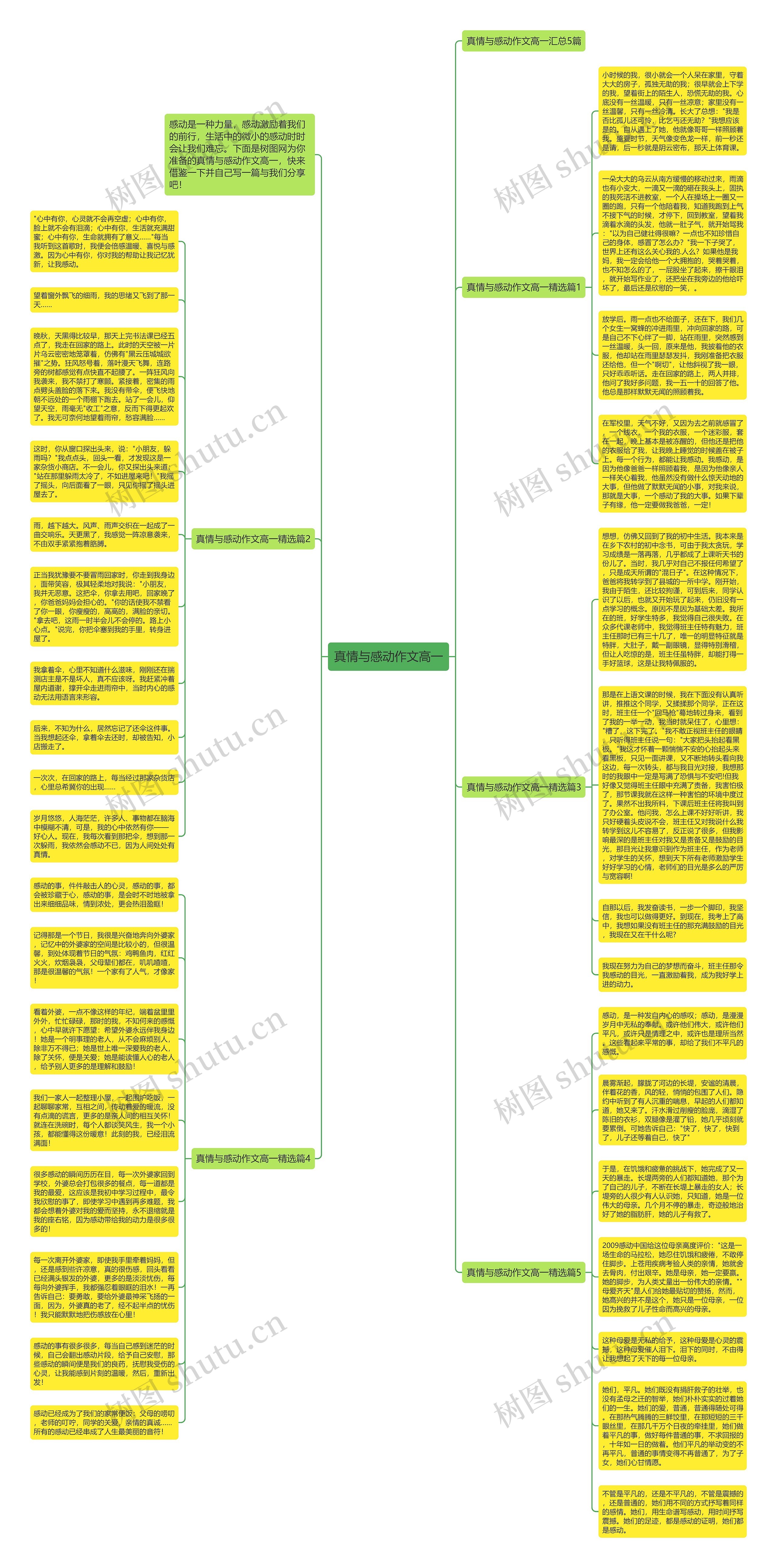 真情与感动作文高一思维导图