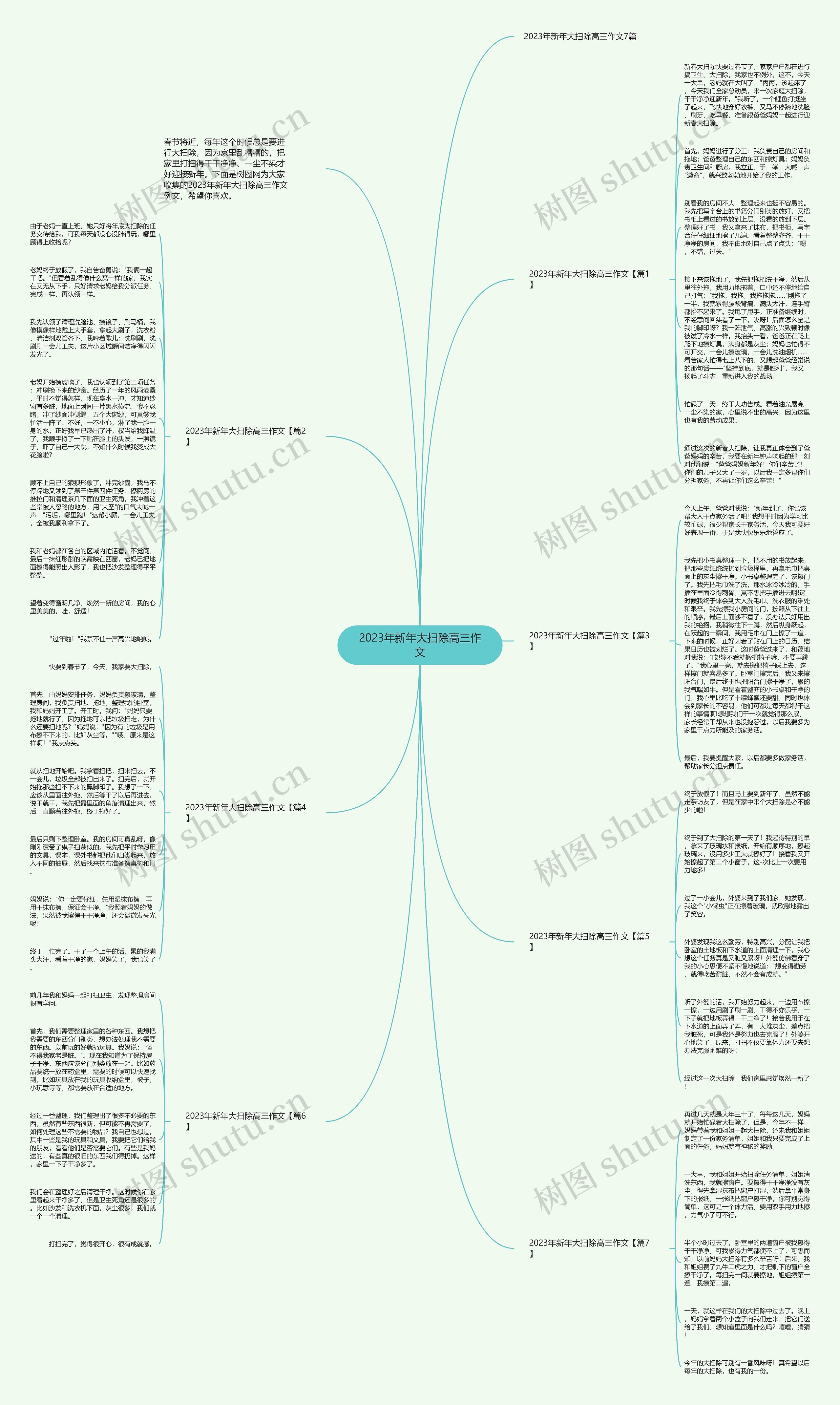 2023年新年大扫除高三作文思维导图