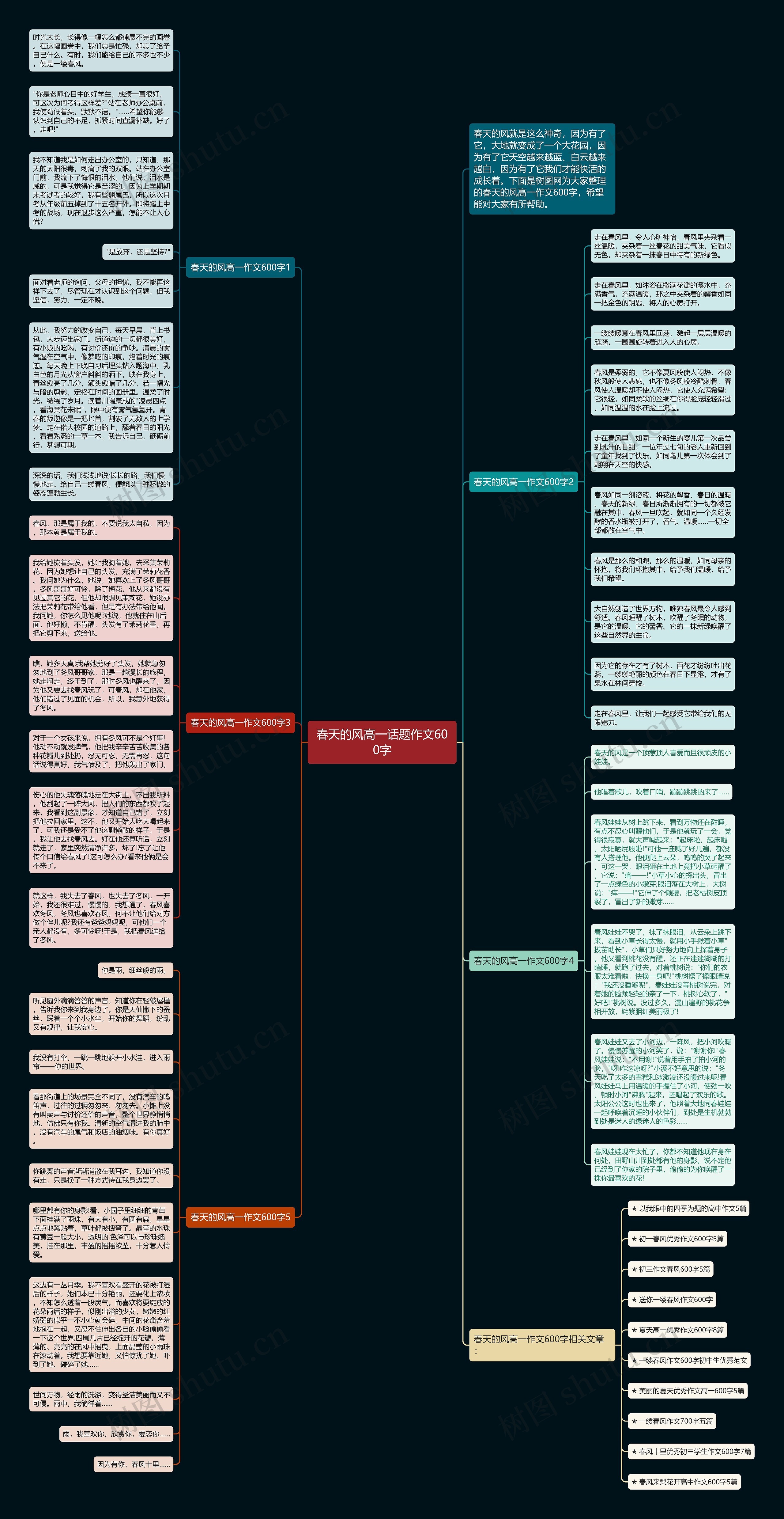 春天的风高一话题作文600字思维导图
