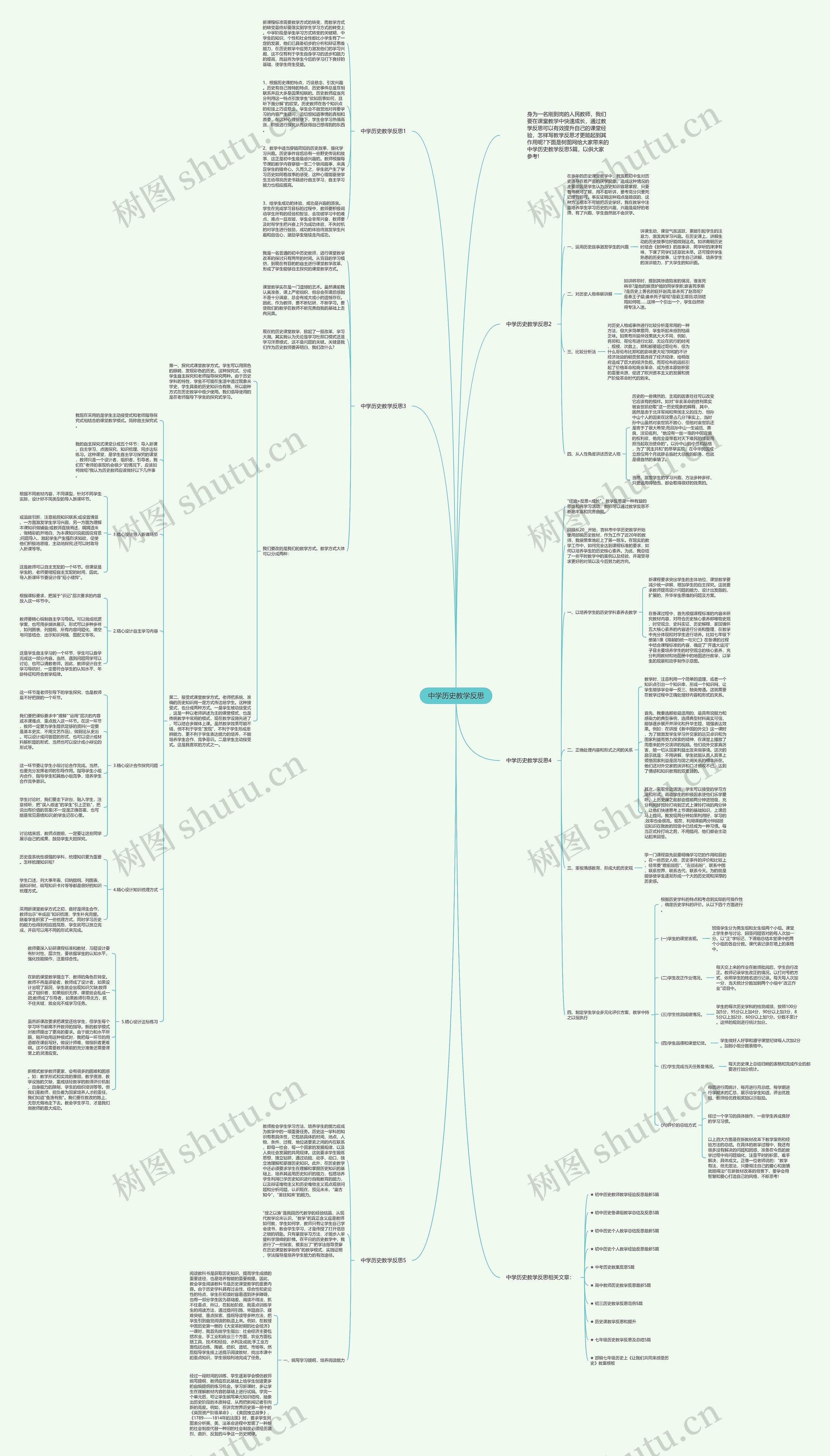 中学历史教学反思思维导图