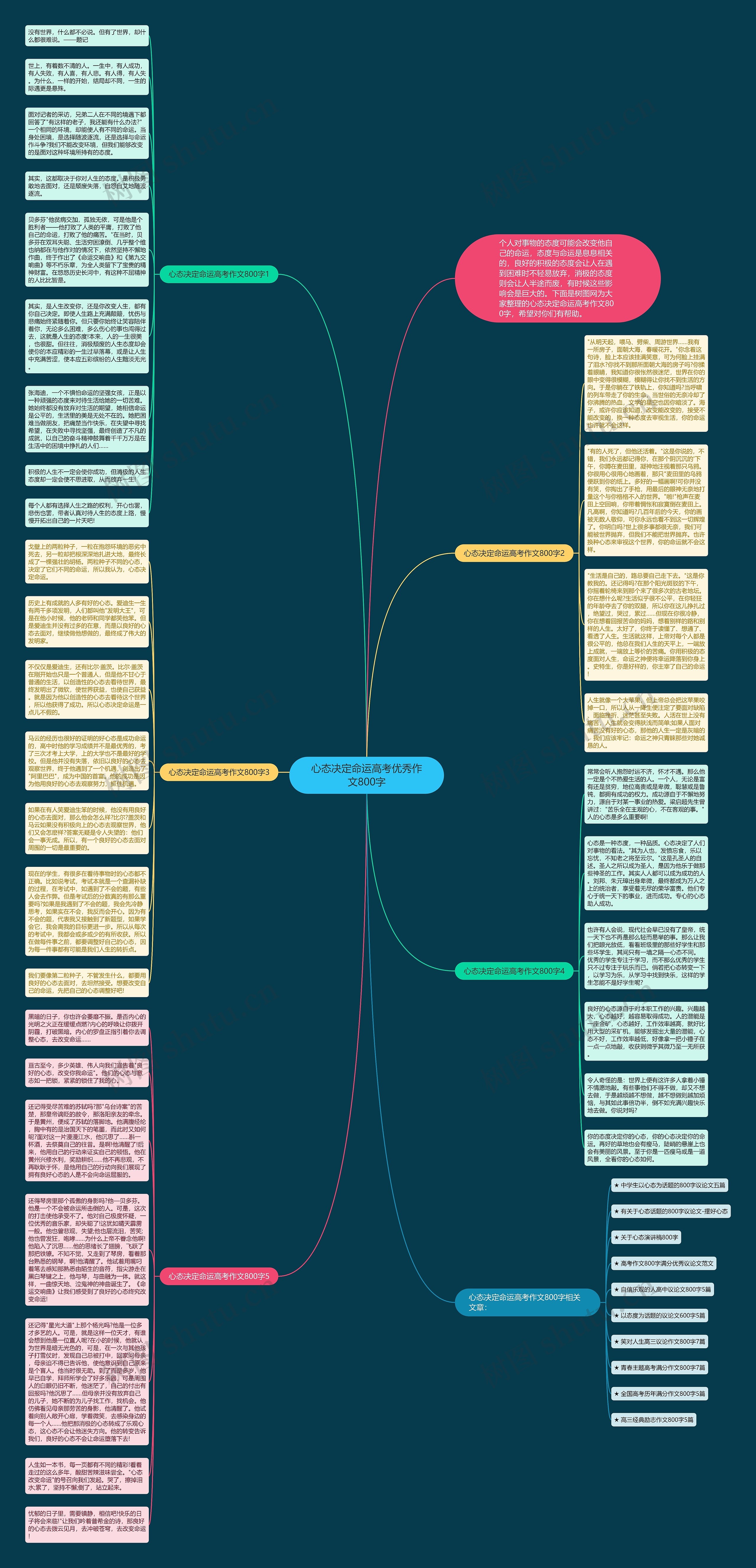 心态决定命运高考优秀作文800字思维导图