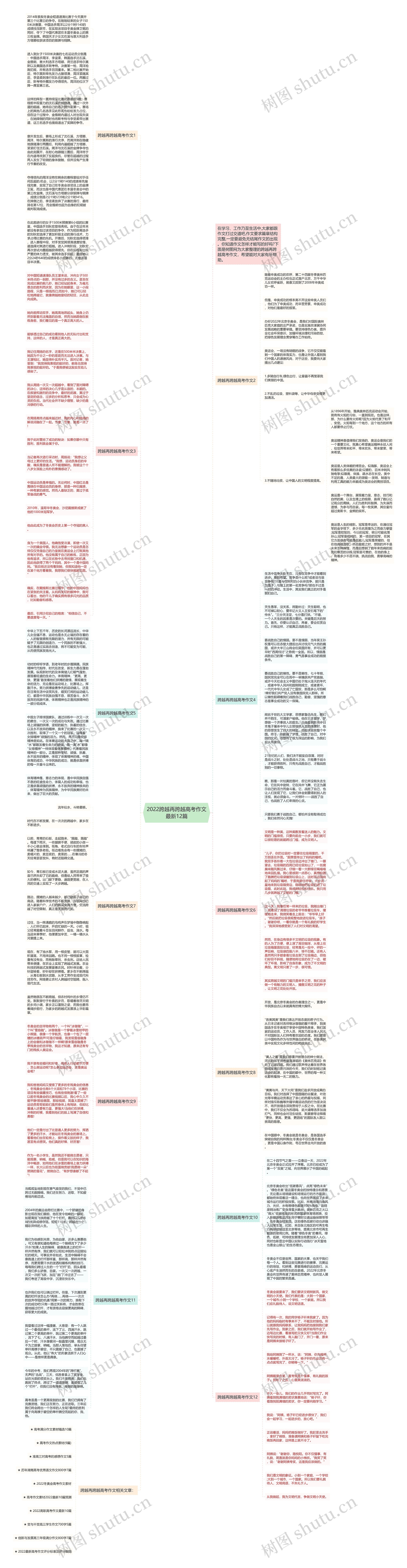 2022跨越再跨越高考作文最新12篇思维导图