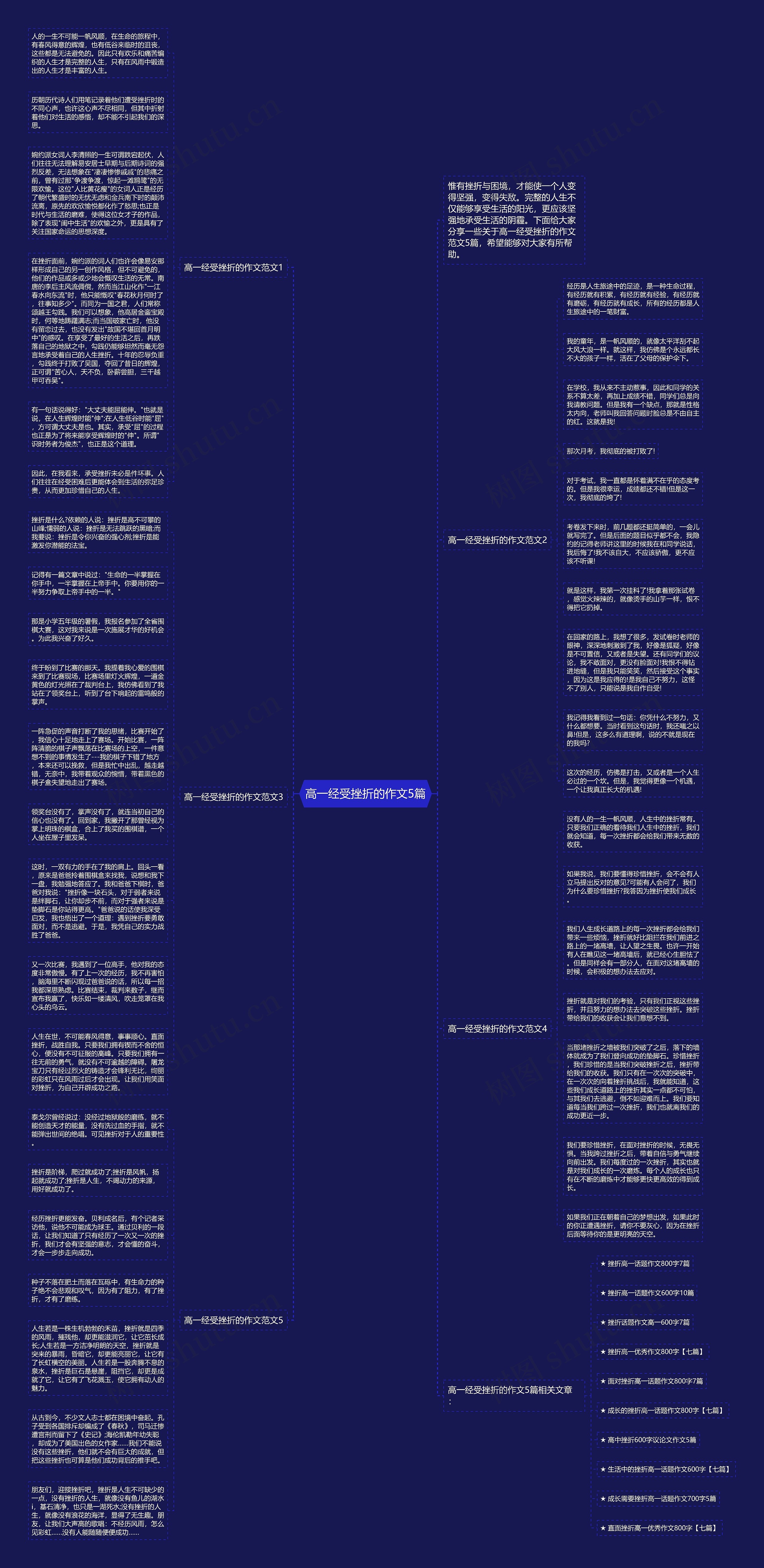 高一经受挫折的作文5篇思维导图