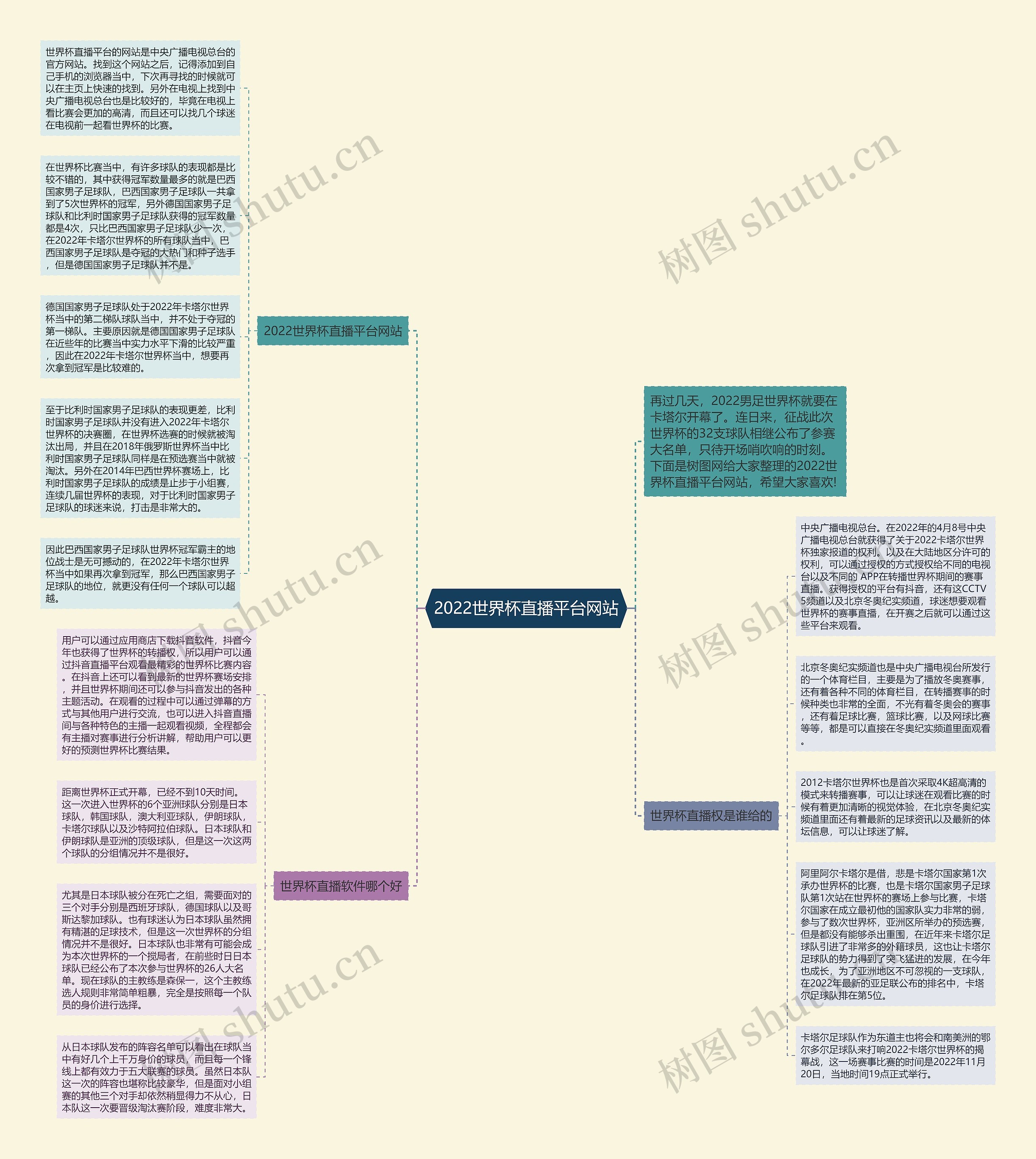 2022世界杯直播平台网站思维导图高清图 2022世界杯直播平台网站思维导图