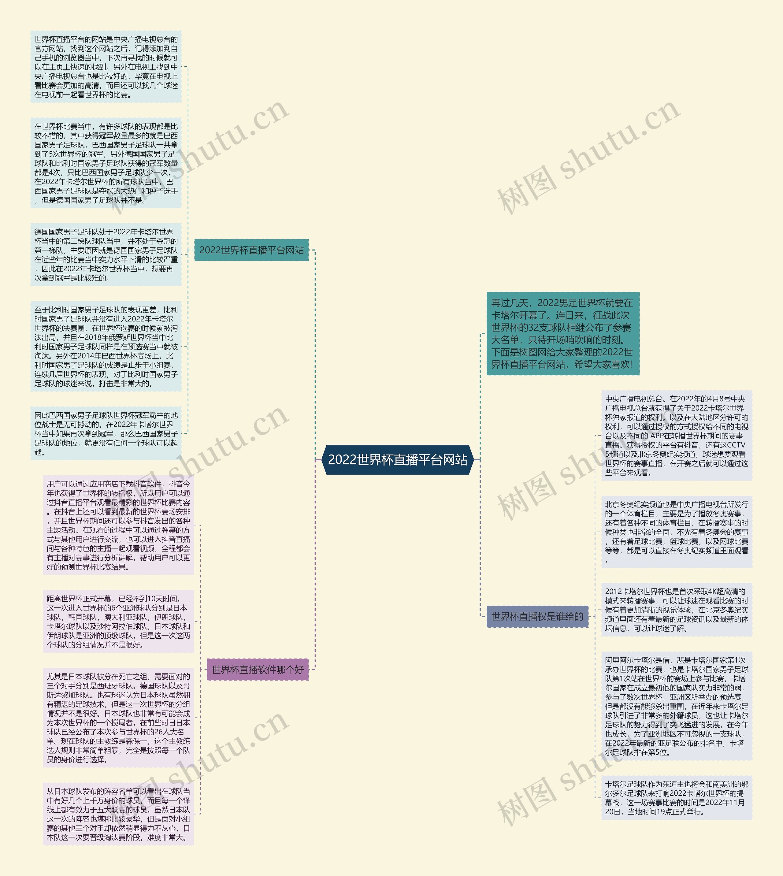 2022世界杯直播平台网站思维导图