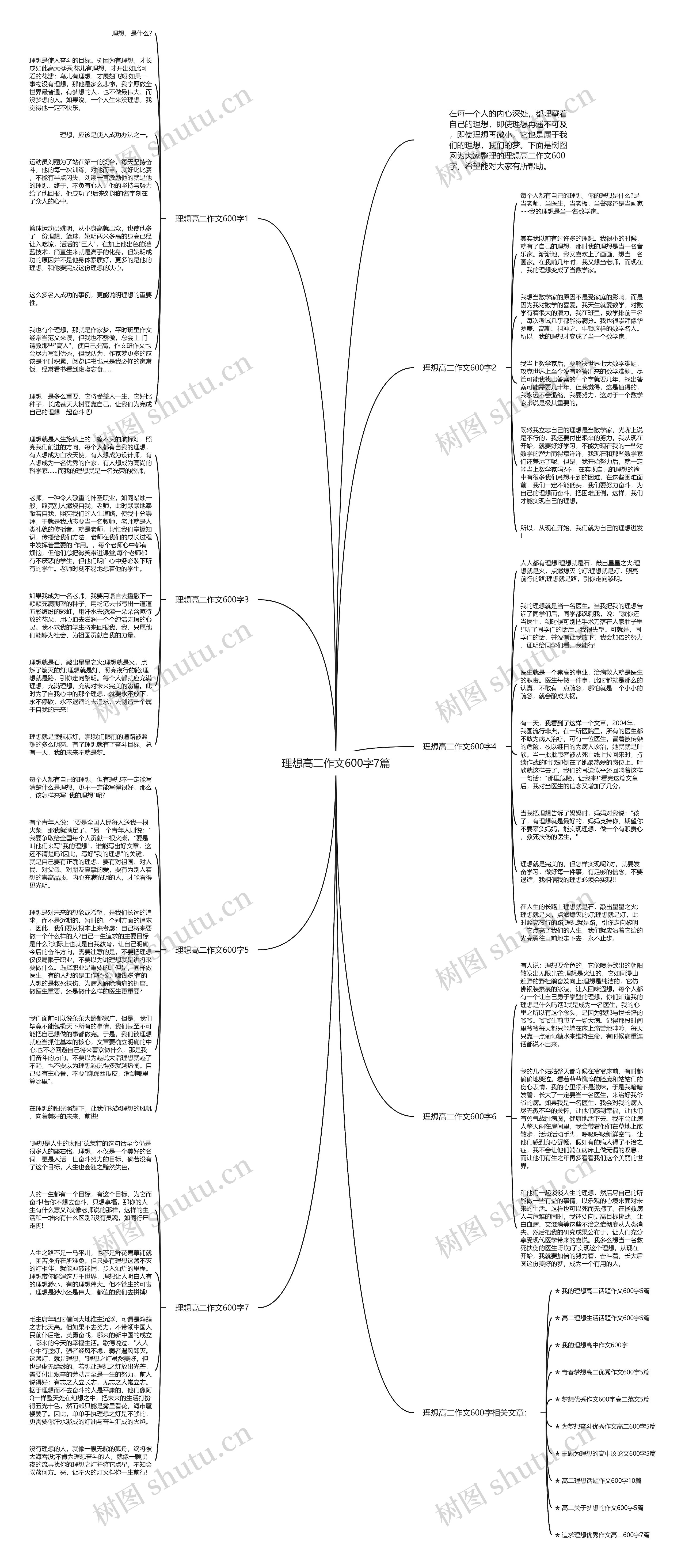 理想高二作文600字7篇思维导图